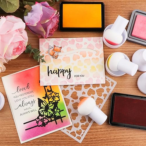 Miniatura 6 de Juego de 15 aplicadores de tinta con estuches de almacenamiento, punteros de papel para aplicación directa de tinta en proyectos de manualidades