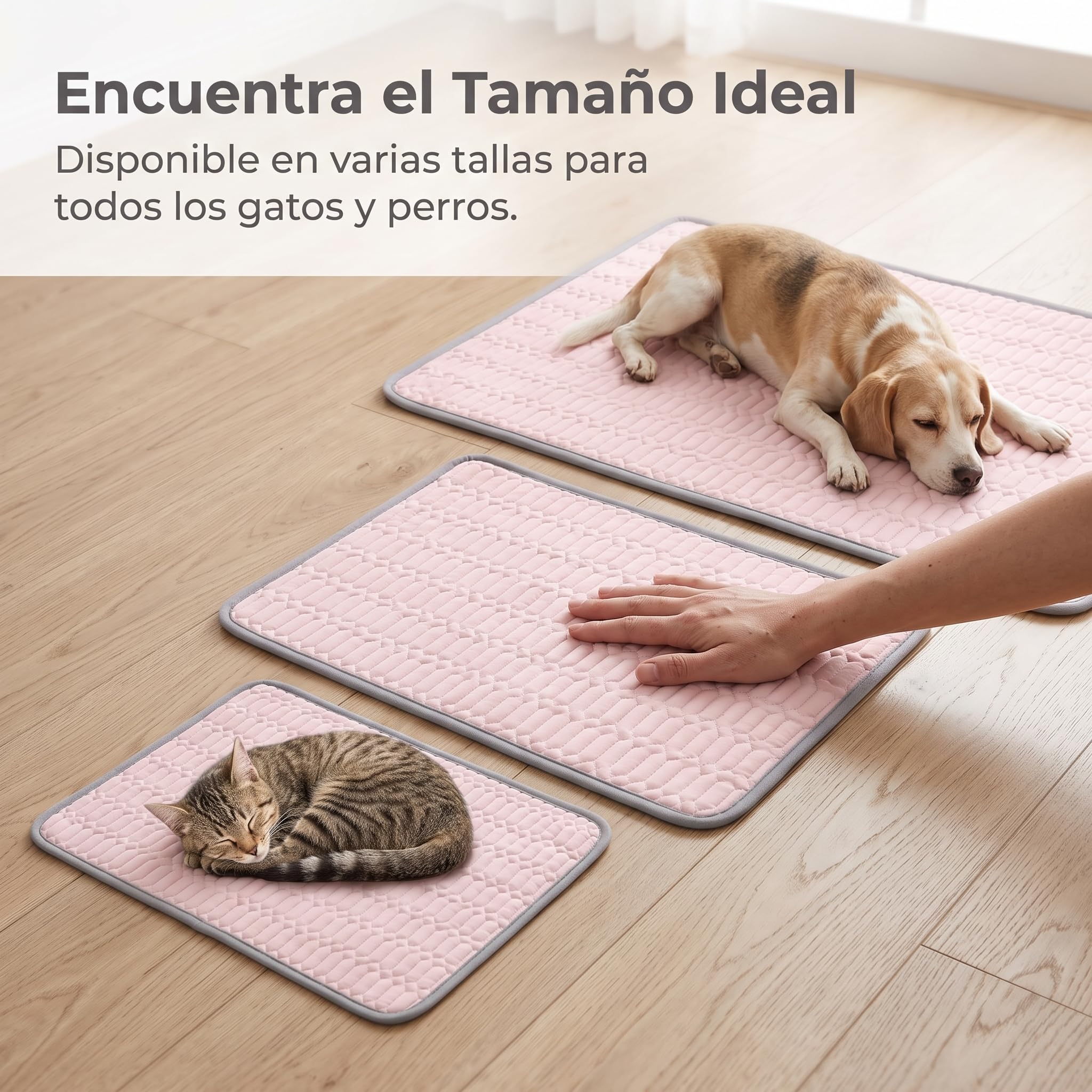 Tapis Rafraîchissant pour Animaux Compagnie, Tissu Frais et Respirant, pour Chien et Chat, Lavable, Rose pâle, Très Grand (90 * 70cm)