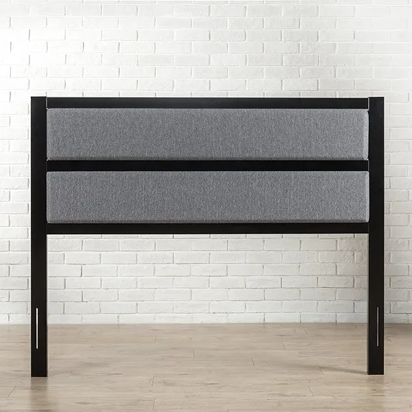 ZINUS Jessica Upholstered Metal Headboard, Easy Assembly, Queen, Grey