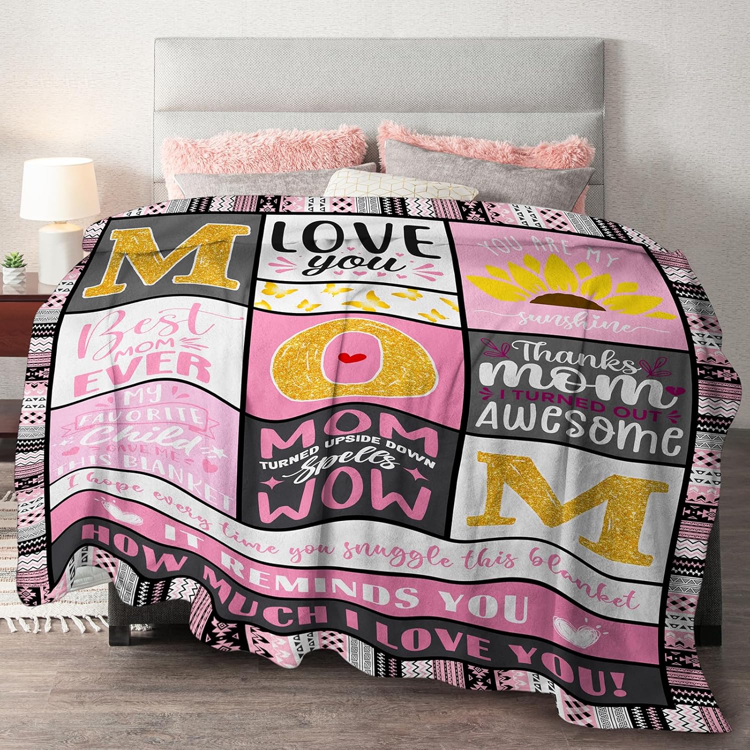 Birthday Gifts for Mom from Daughter Son - Mothers Day Mom Gifts for Valentines Day Christmas - Mother Gift Ideas - Anniversary Romantic Gift for Her Mama Soft Flannel Blanket 60"x50" - Image 4