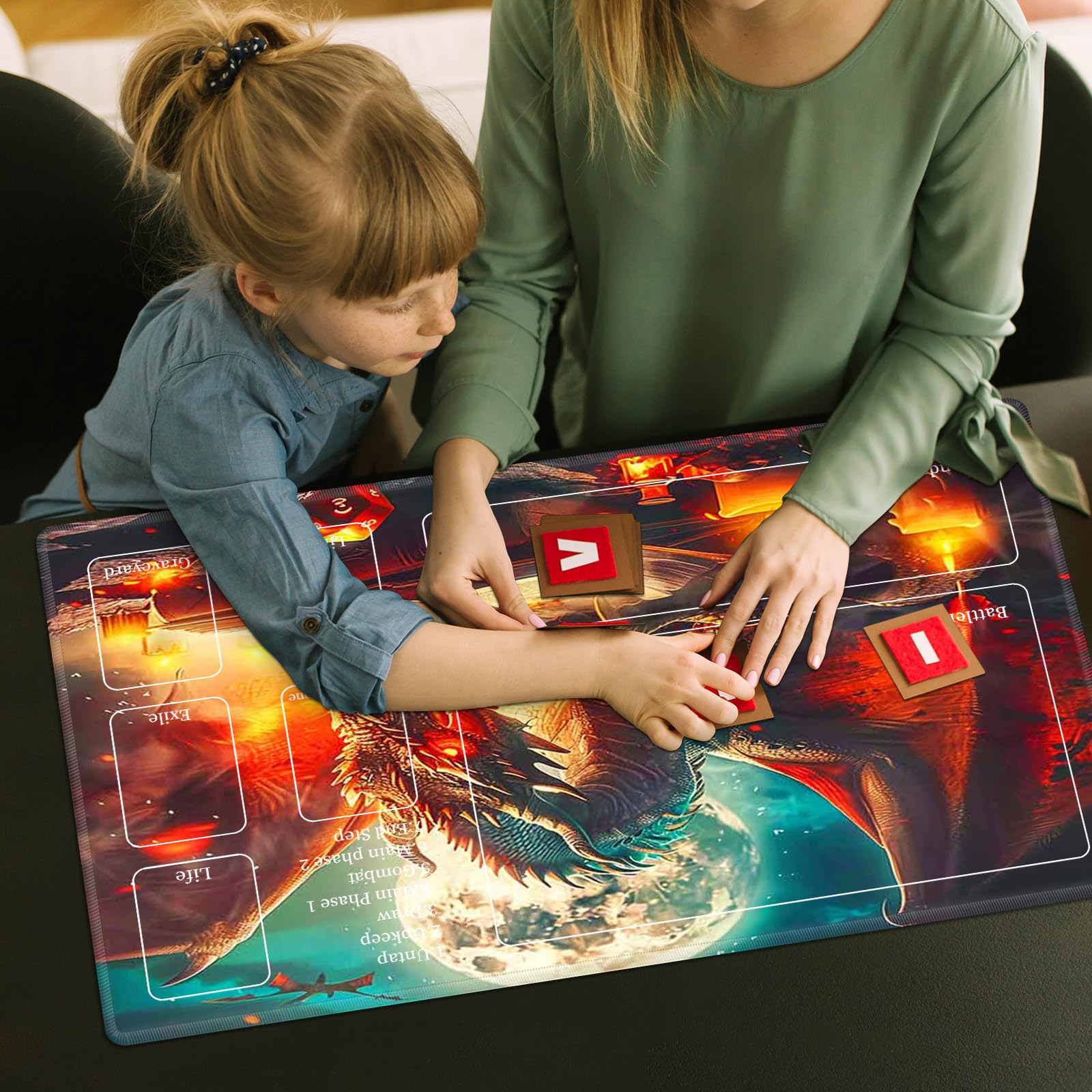 Amazon.com: MTG Playmat with Zones,14x24 Board Game Mat with Non