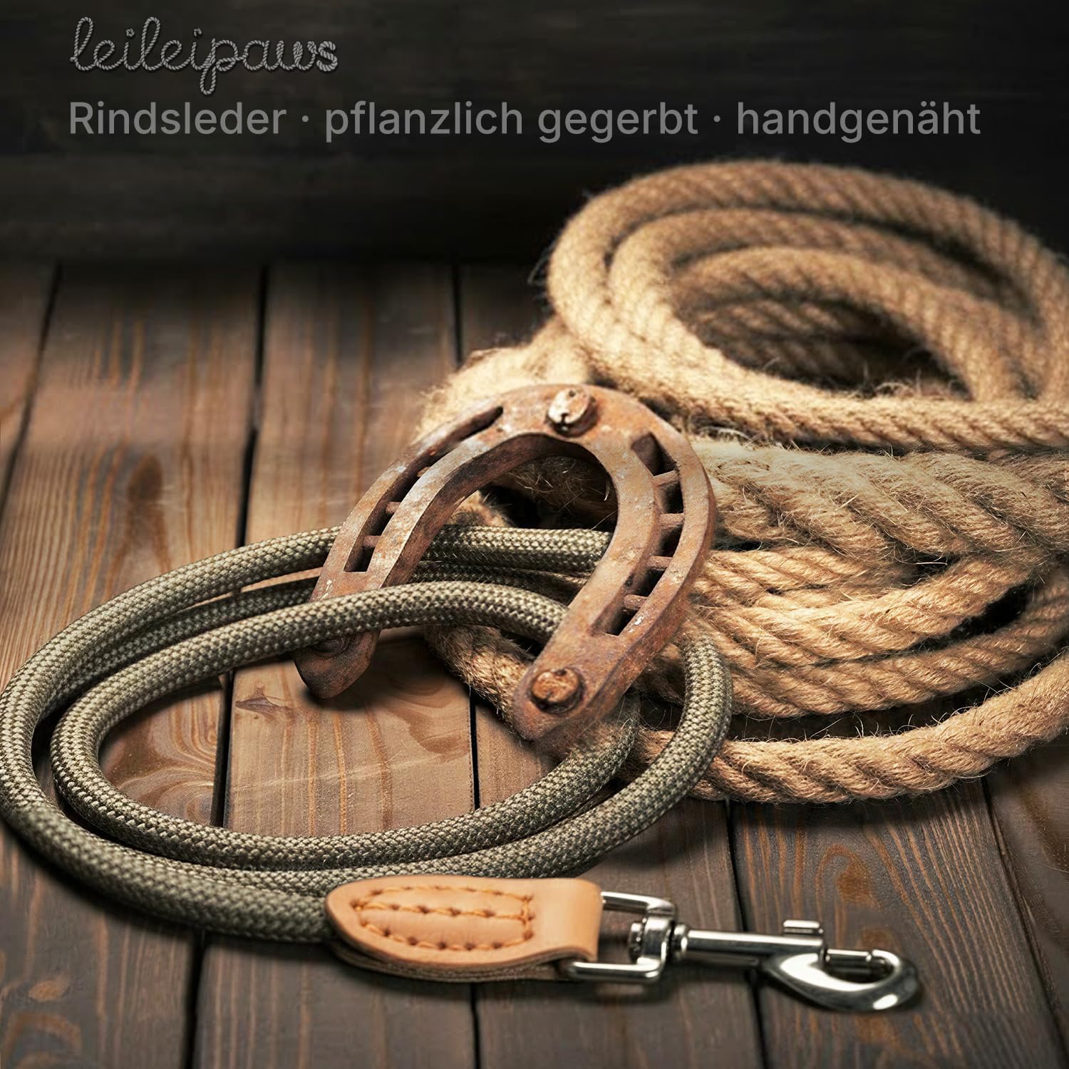 3 m Verstellbare Multifunktions-Hundeleine aus Nylon & Leder – Führ-, Schulter- & Hüftleine für kleine bis große Hunde – Robust für Training, Spaziergang & Joggen (Schwarz, 3m x 0.8cm)