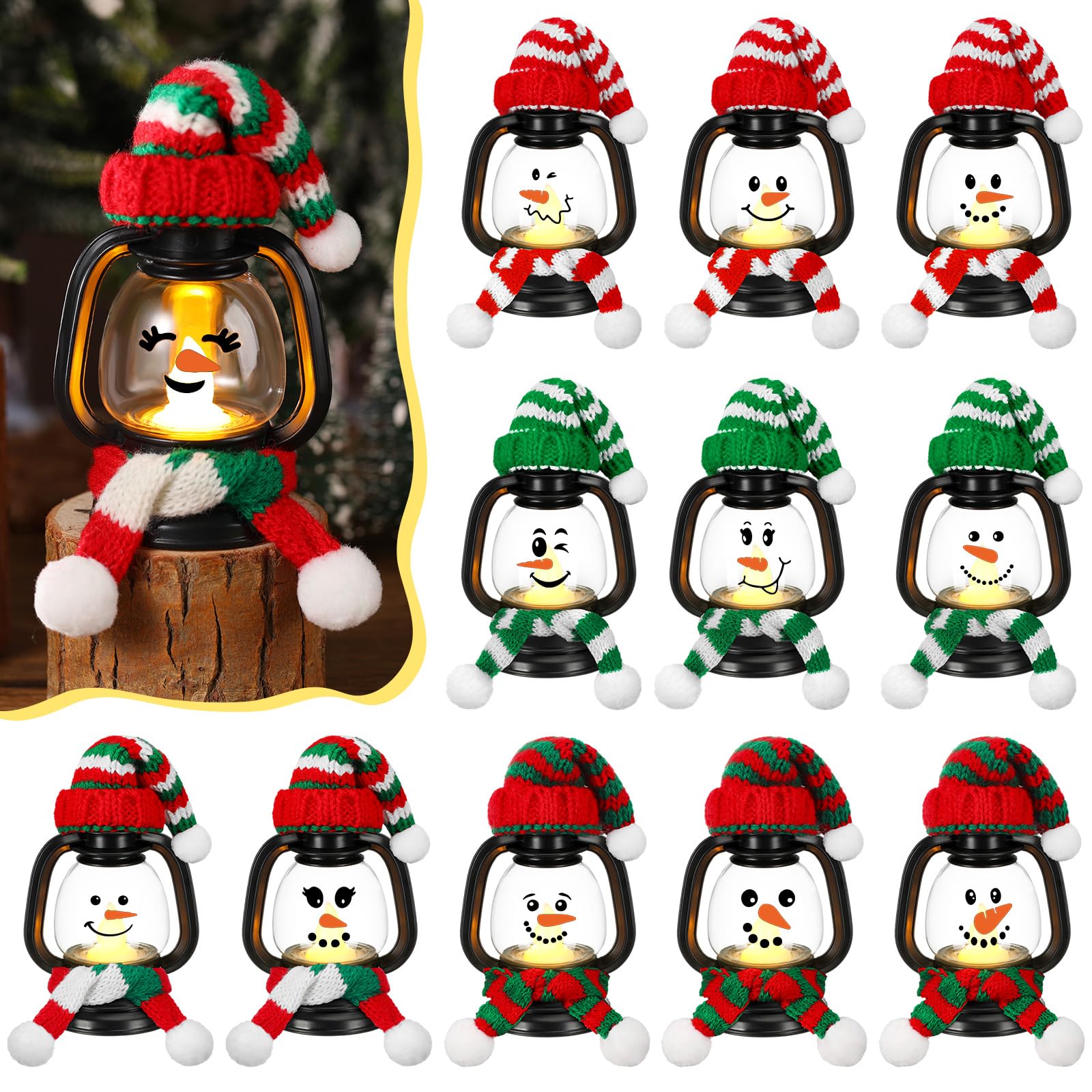 Amazon.com: Ferraycle 12 Pack Christmas Snowman Decoration Mini