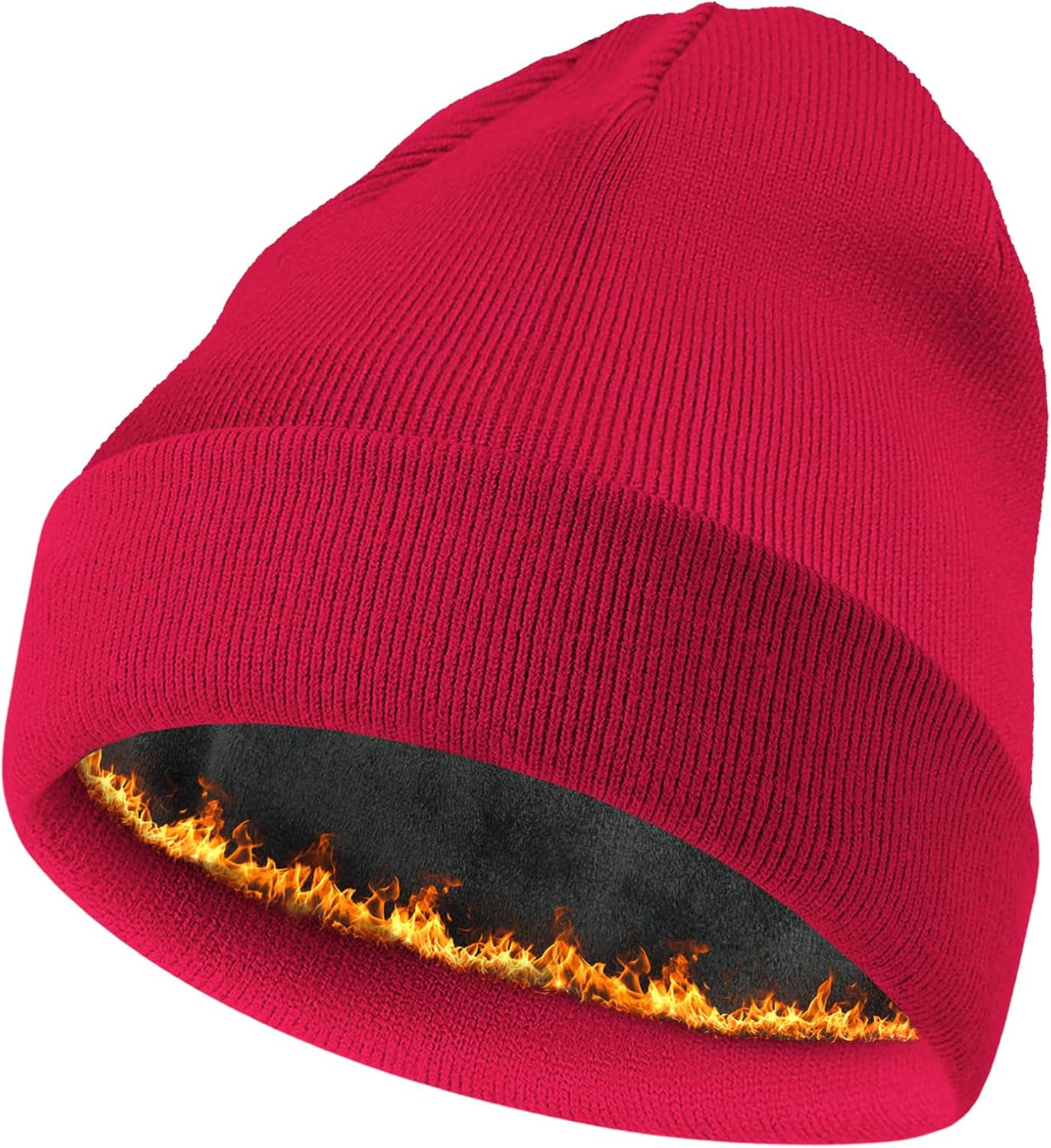 ROYBENS Warm Wool Beanie for Men Women, Thick Fleece Lined Winter Hat Knit Cuff Slouchy Fisherman Beanies Skull Cap