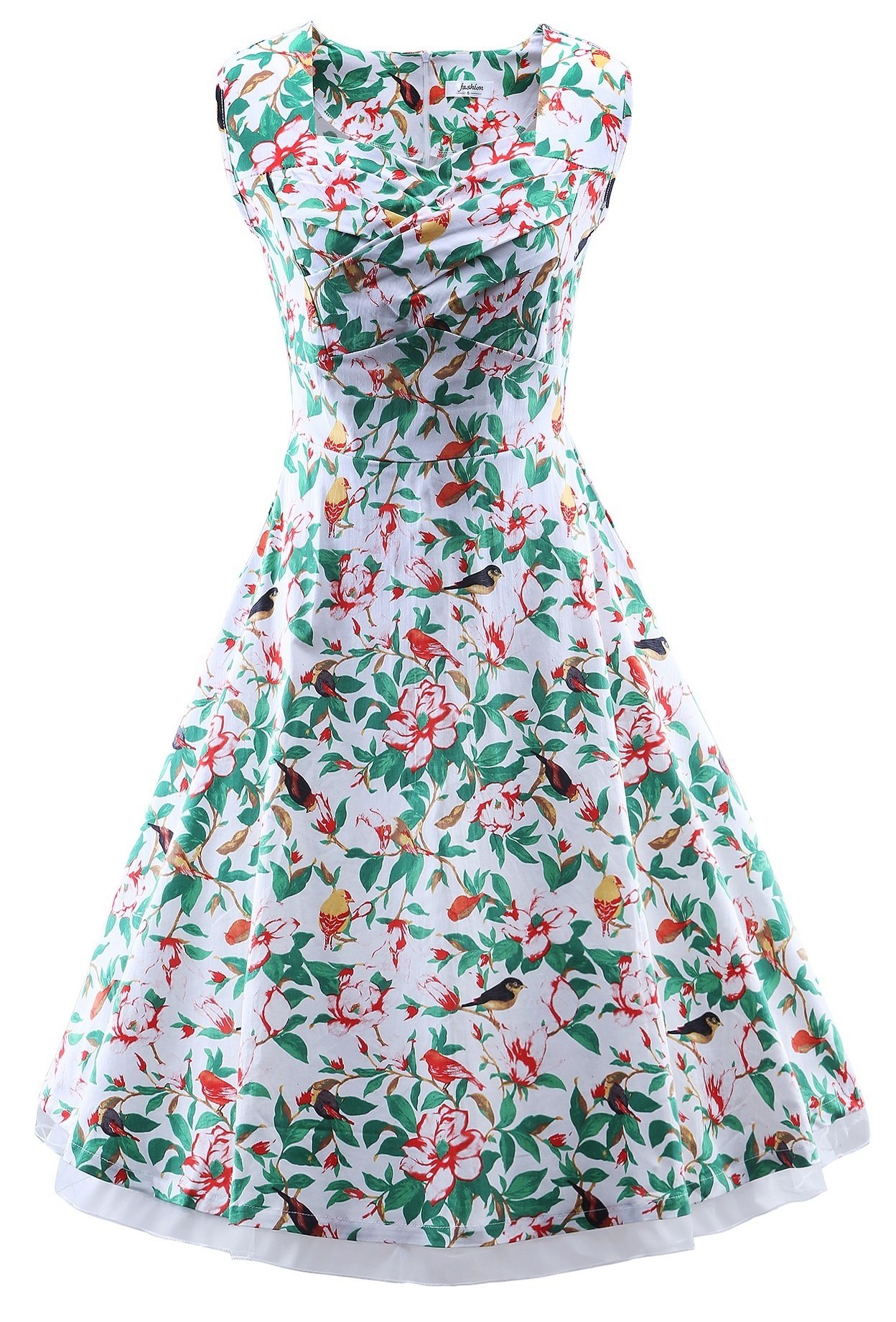 Women's 1950s Retro Vintage Cap Sleeve Cocktail Party Swing Dress