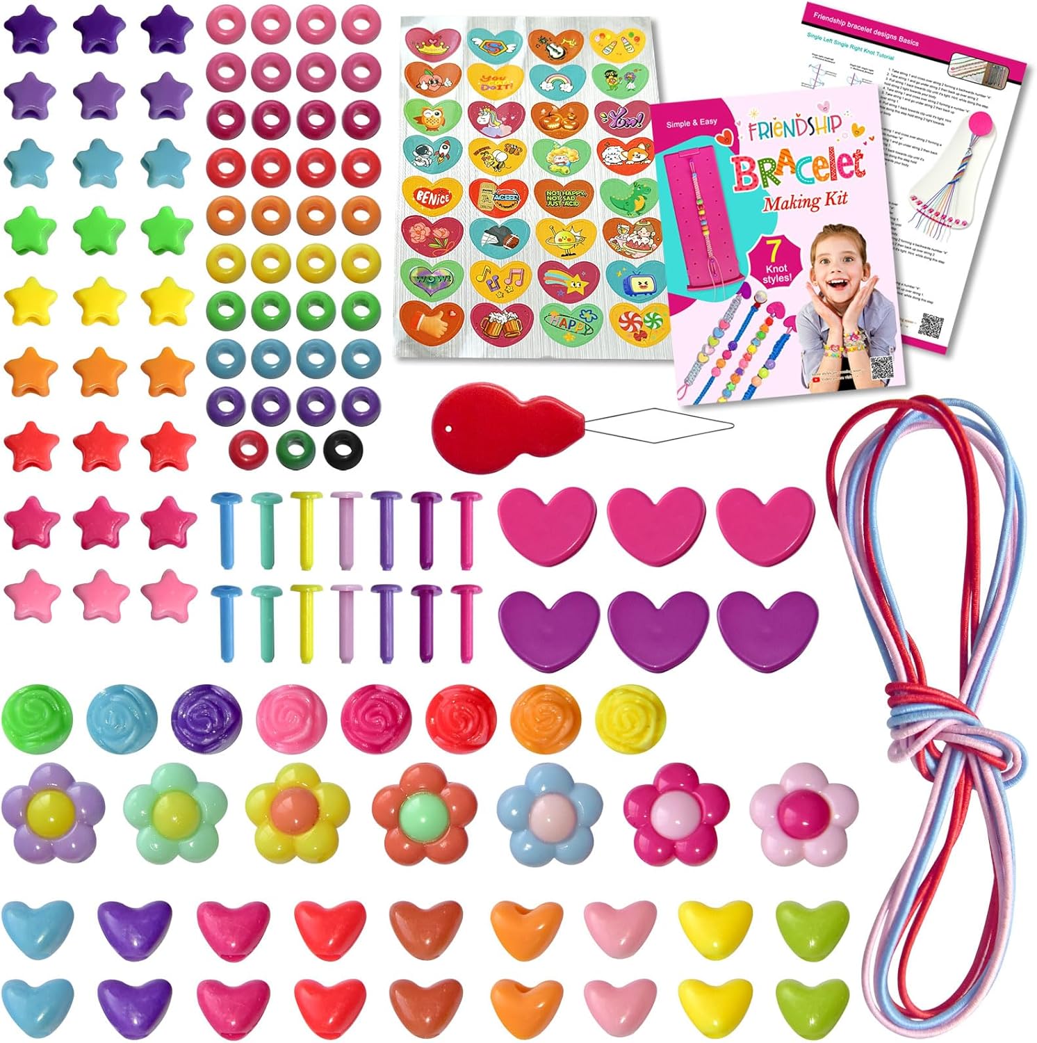 Friendship Bracelet Making Kit toys ,ages for 8 9 10 11 12 Year Old Girls, Kids Travel Activity Set,diy kit,Arts and Crafts Bracelets String Maker Kit ,Christmas Birthday Gifts (Lemon yellow-green)