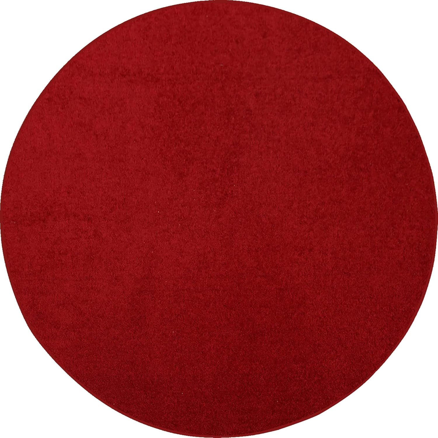 Ambiant Pet Friendly Solid Color Area Rugs Red - 2' Round, (A-DC2-RED-2 Round) 2 ft Round Red