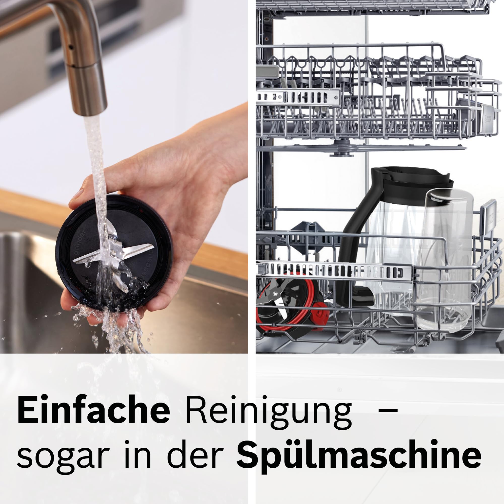 Bosch Standmixer, Smoothie Maker, 30,000 U/min, 1200 W, Edelstahl-Messer, 1,5l ThermoSafe Glasbehälter, 0,6l ToGo-Flasche, Zerkleinerer, Made in Europe, VitaPower Serie 4 MMB6177S