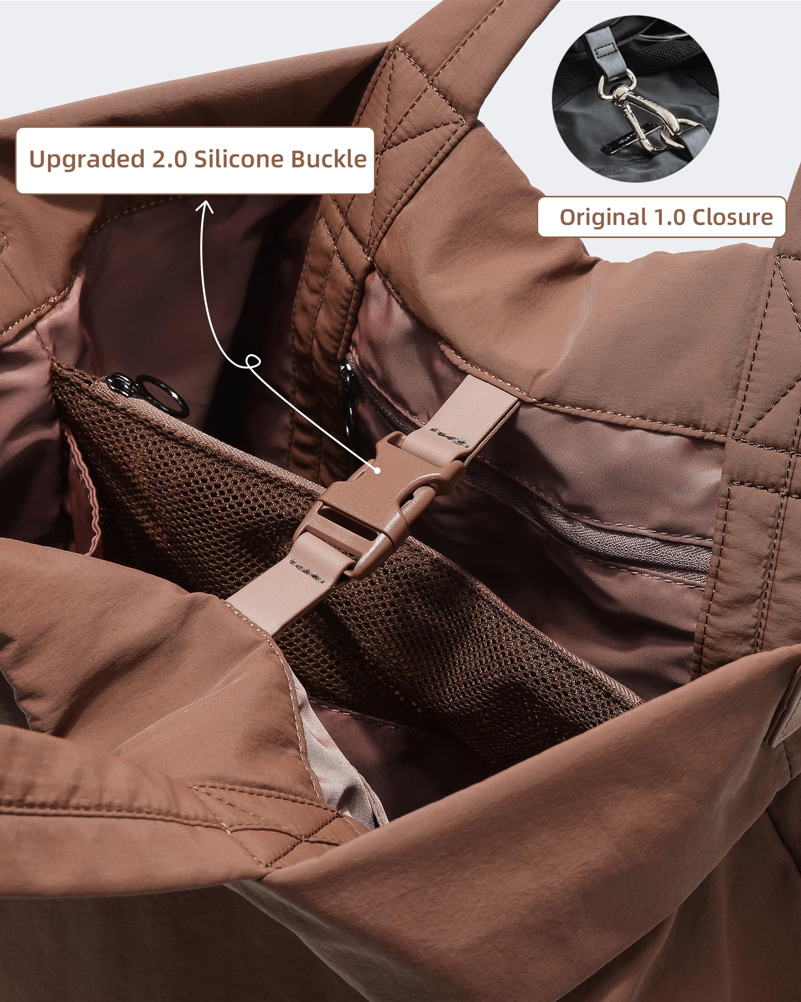 FODOKO Hobo - Bolsos cruzados 2.0, bolsos grandes de 19 L con correas para mujer, bolsas de hombro de nailon múltiple para viajes y gimnasio