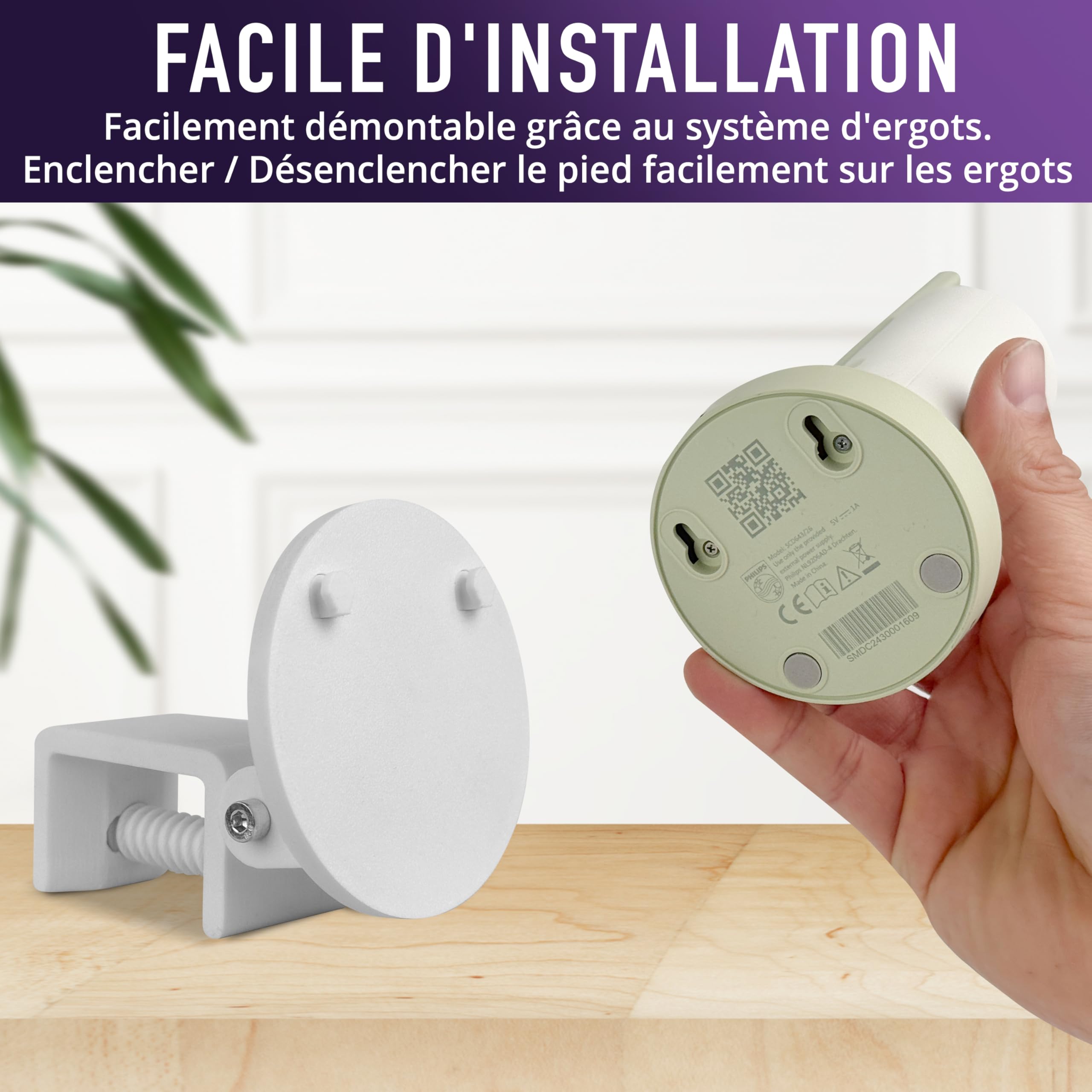 Support Mural Babyphone Philips Avent SCD923/26 - Fixation Solide Fabriqué En Allemagne