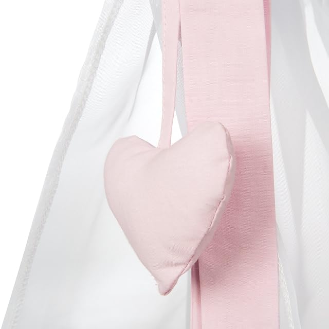 Foto 3 de 5 de roba Cuna de Muñecas de Madera Scarlett - Incluye Textil Rosa - Manta + Almohada + Dosel - Blanco/Natural
