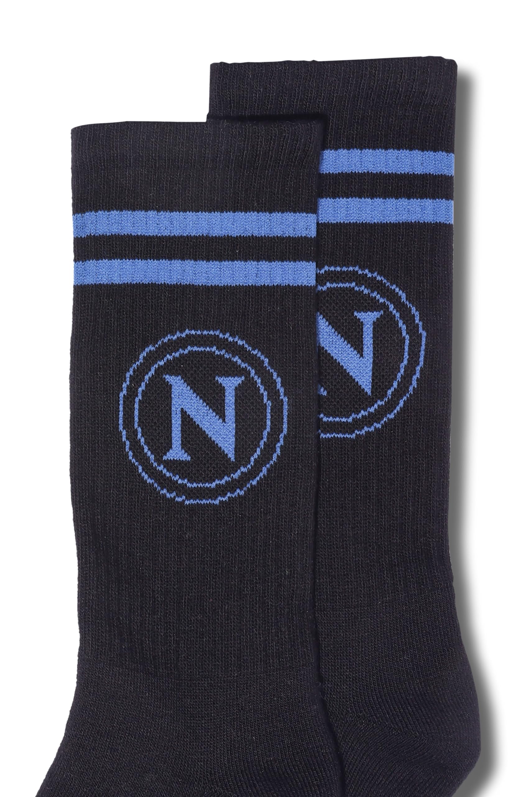 hermet SSC Napoli, Set 2 Paia Calze, Pacco da 2, Calze con Logo, Taglia 35/38, Bianco Nero, Prodotto Ufficiale