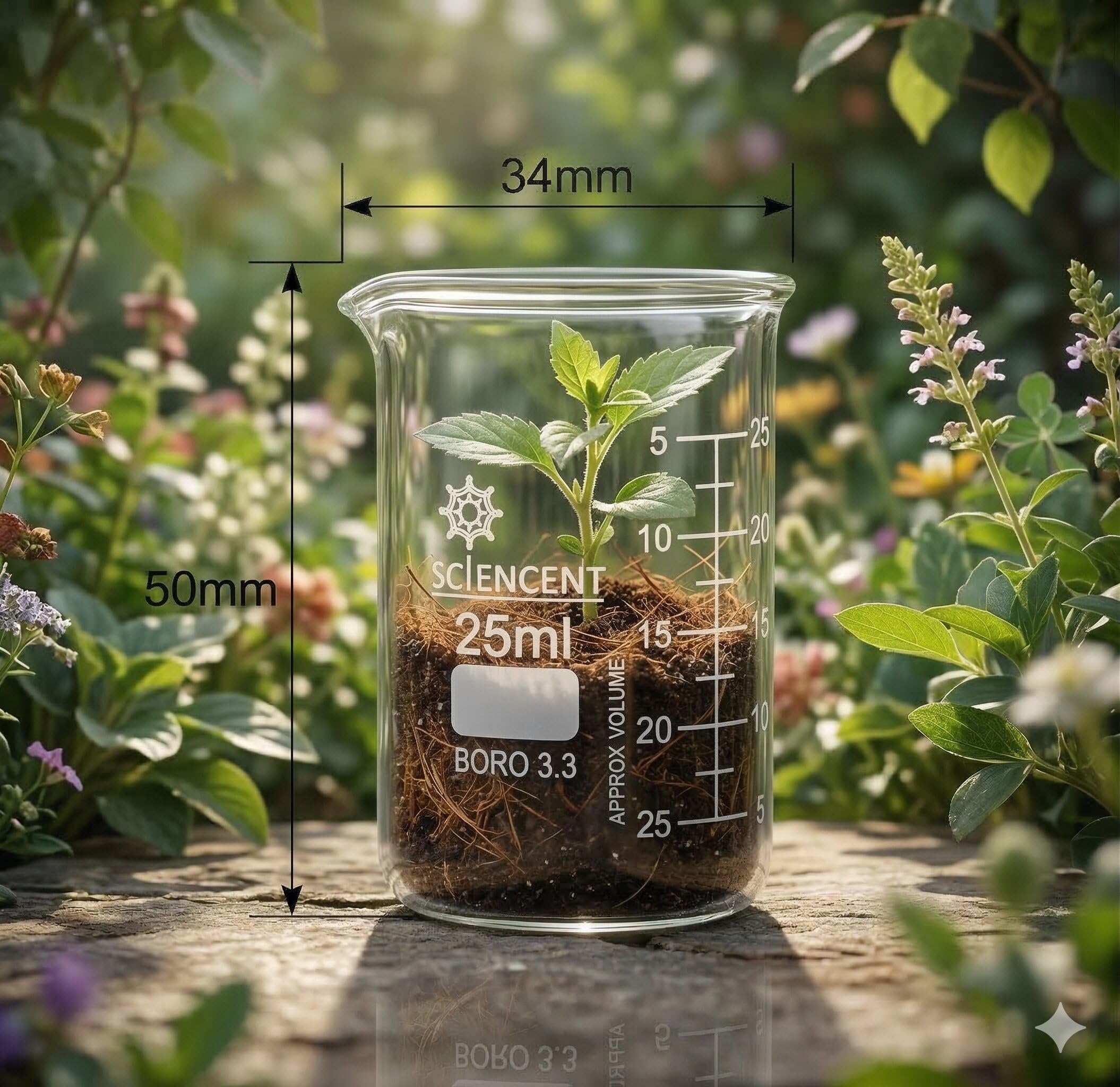Vaso de cristal transparente de 50 ml, 100 ml, 250 ml, 500 ml, 1000 ml vaso medidor de borosilicato, vaso de cristal para escuela, química, laboratorio, suministros de estudio. Glass Beaker set of 5