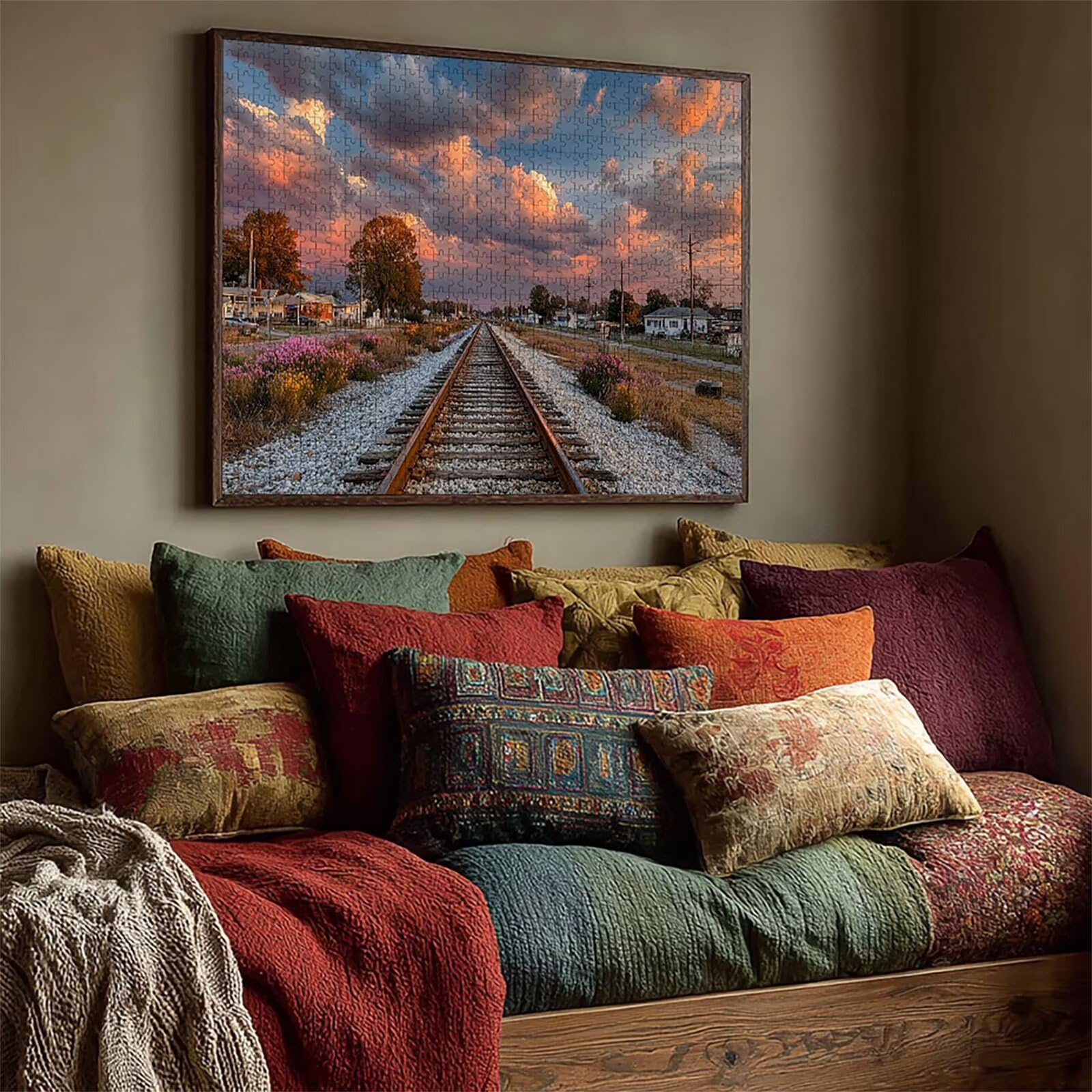 Puzzle Arte con Scatola Vista Della Strada, Nuvola Puzzle Legno 3000 Pezzi Adulti 122x81cm, Attività di Intrattenimento ad Alta Difficoltà, DIY Classici Gioco, Jigsaw Per Tutta La Famiglia, W-3972