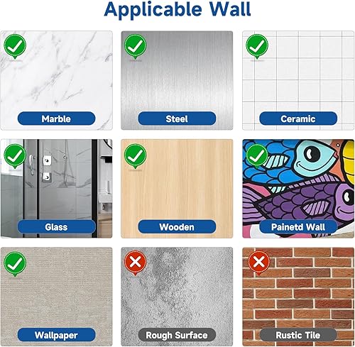 Miniatura 7 de Unisense - Dispensador de champú y acondicionador, dispensador de jabón de ducha de 3 cámaras, sin taladro, dispensador de champú montado en la