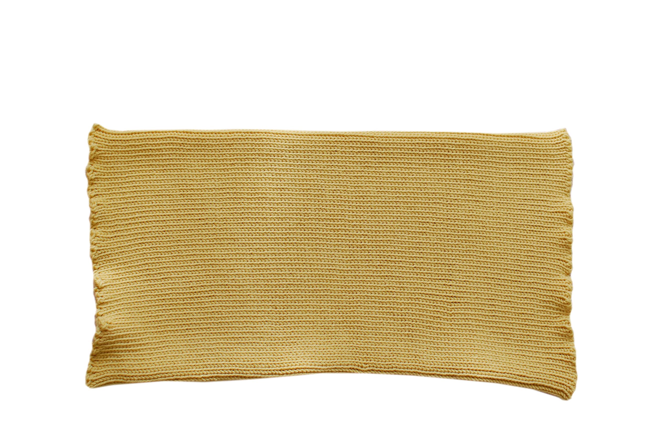Tevirp Women's Yellow Unisex Tummy Band 100% Merino Wool Belly Kidney Waist Warmer Haramaki Pregnant Men Knit Knitted (M, )