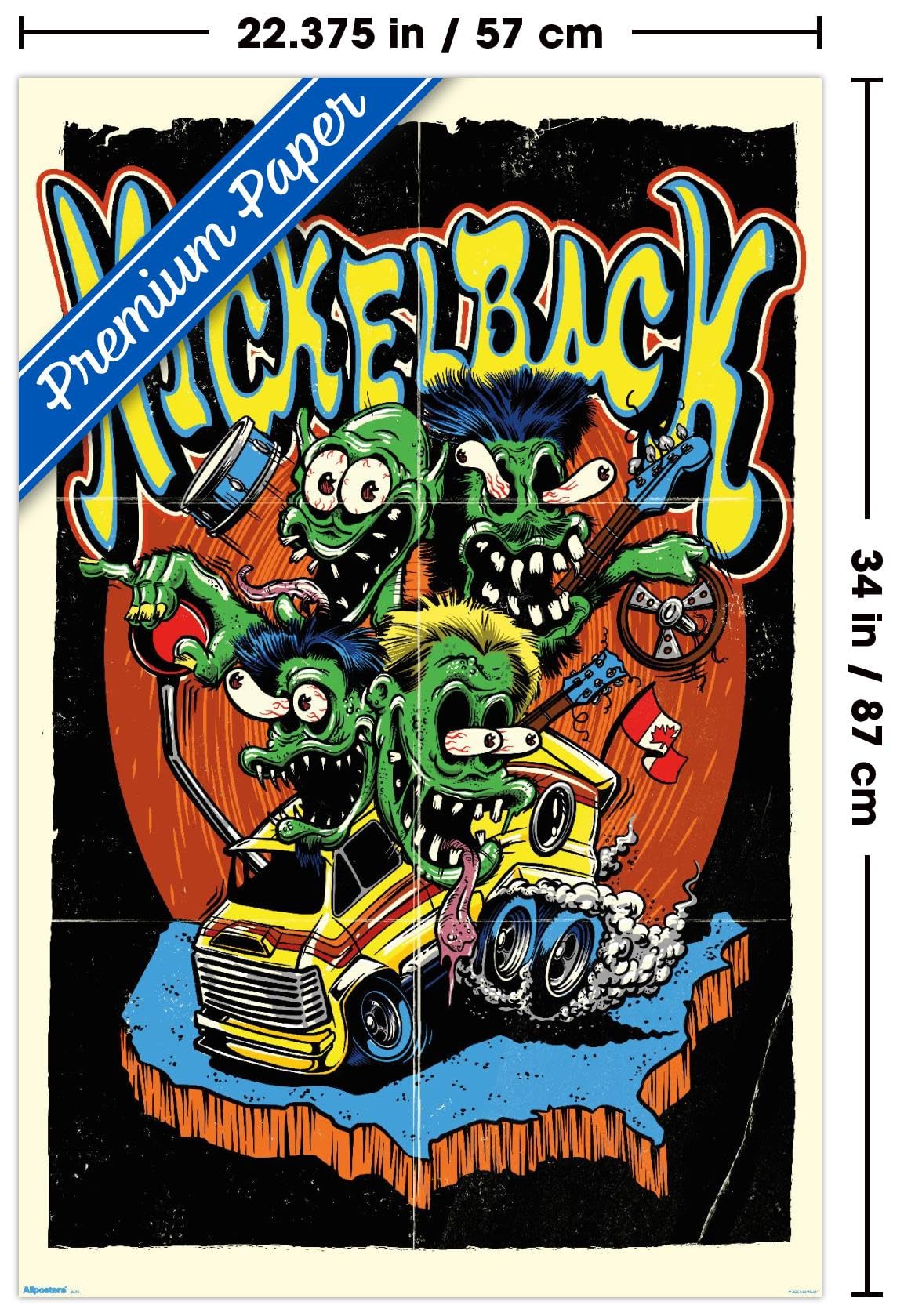Amazon.com: Nickelback - Get Rollin Wall Poster, 34L