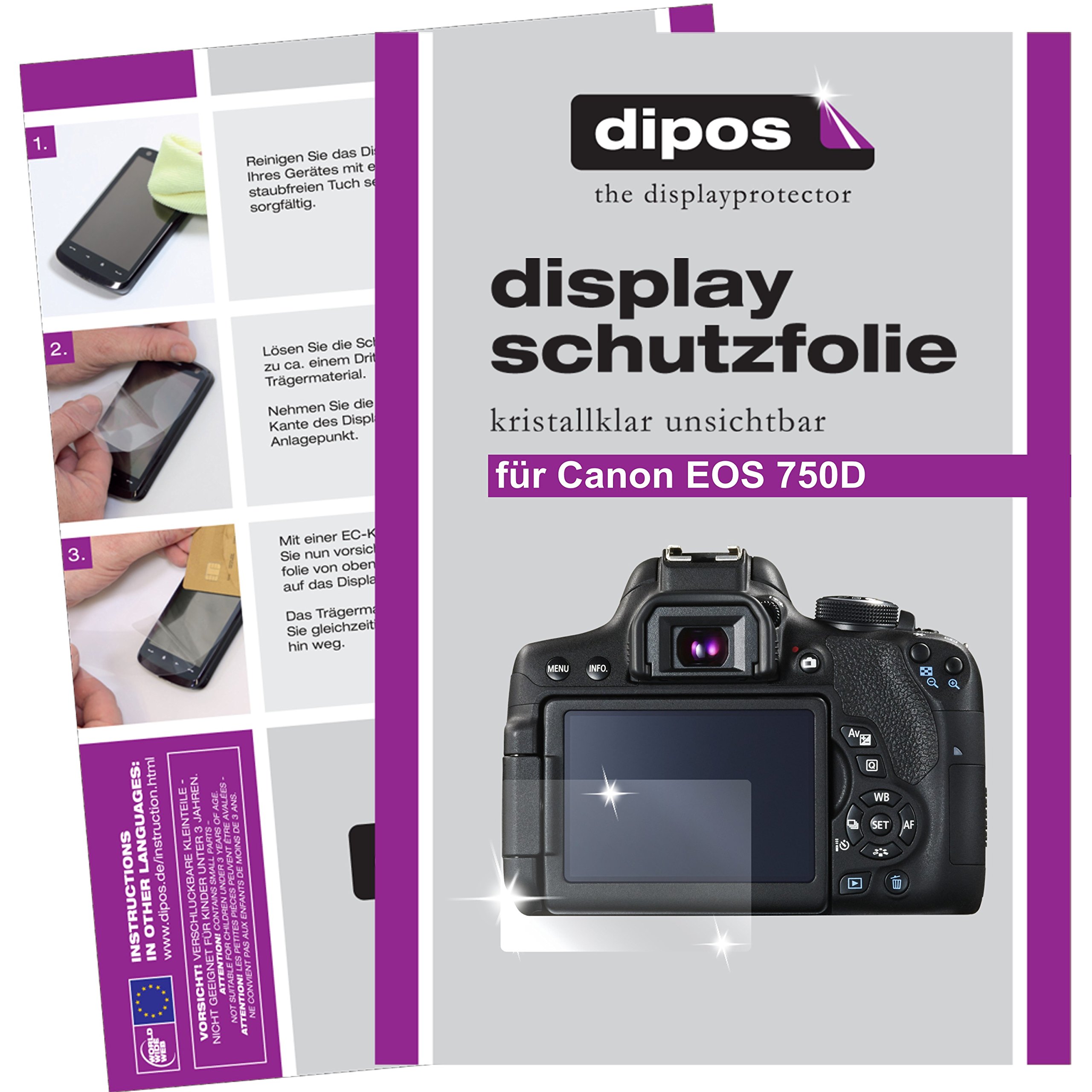 Dipos Schutzfolie Für Canon EOS 1100D Display – 6 Stück, Kratzfest (4H), Passgenau, Blasenfrei Anbringbar