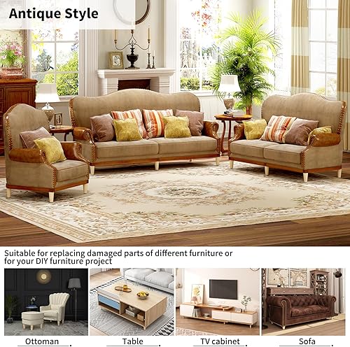 Miniatura 4 de Patas redondas de muebles sólidas de 5 pulgadas, patas rectas cónicas de madera maciza para sofá, patas de repuesto para silla, tocador, sofá, mesa,