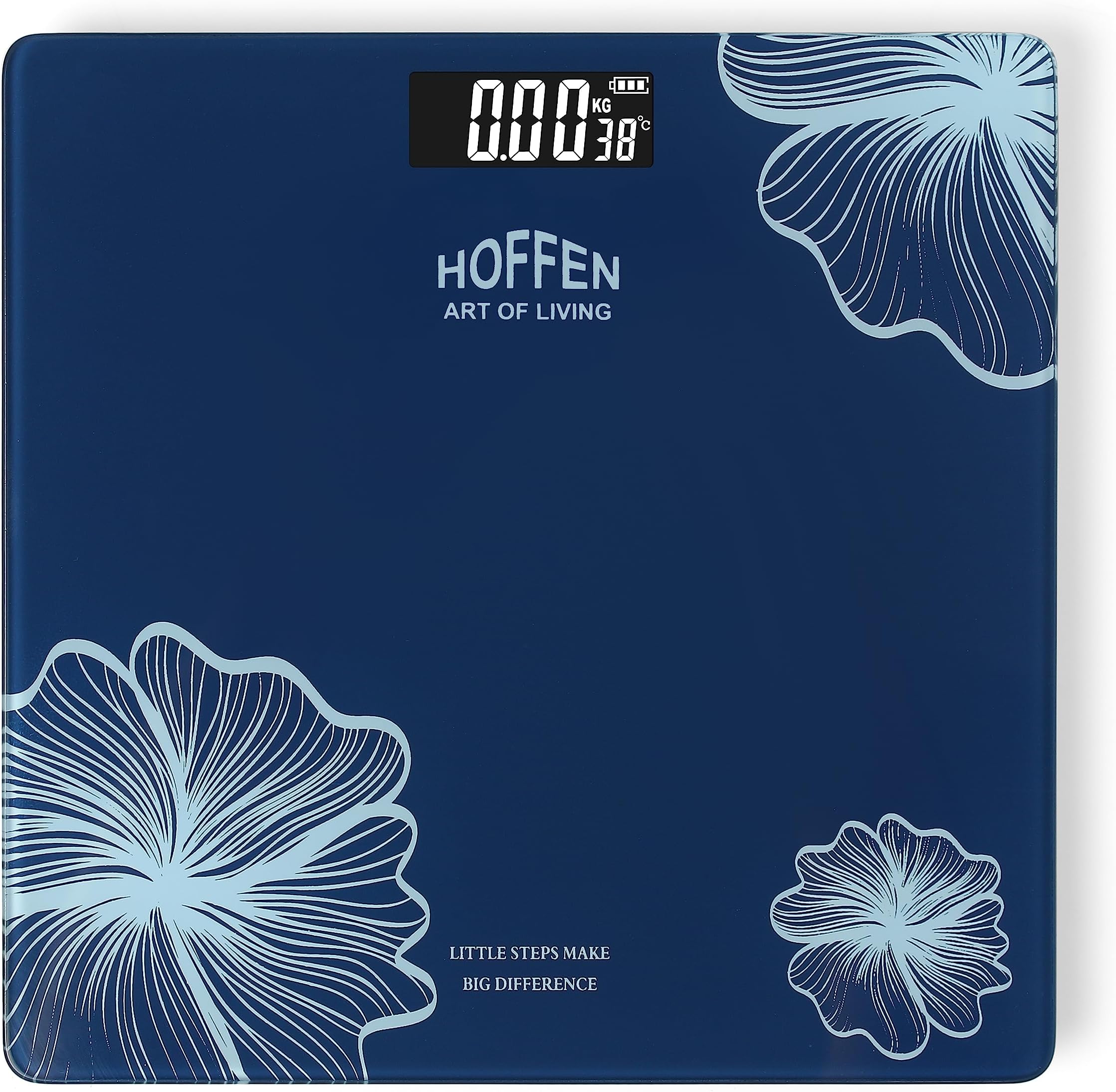 Hoffen (Made in India) Electronic Digital Personal Bathroom Weight Machine for Body Weight upto 180 kg Weighing Scale with 24 Months Warranty