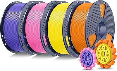 19 – SUNLU PLA+2.0 3D Printer Filament Bundle, 4KG Upgrade PLA+ Filament 1.75mm, Tougher and Stronger, Dimensional Accuracy +/-0.02mm, 1KG per Sp…