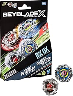 Beyblade X Tackle Goat 2-70N BX & Sword Dran 3-60F BX Takara Tomy Dual Pack Set, 2 Right-Spinning Tops, Battling Tops Game Toys, Ages 8+