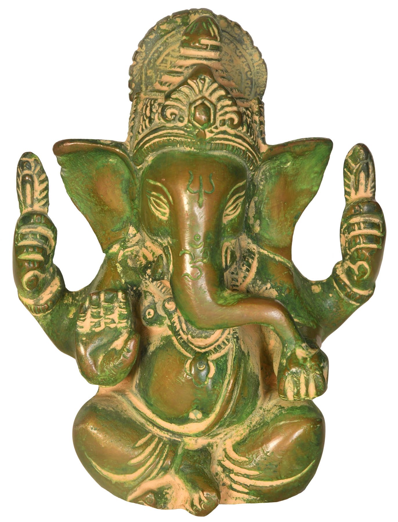 Statue Ganesh Vert Exotic India de 11,4 cm pour Décoration Intérieure
