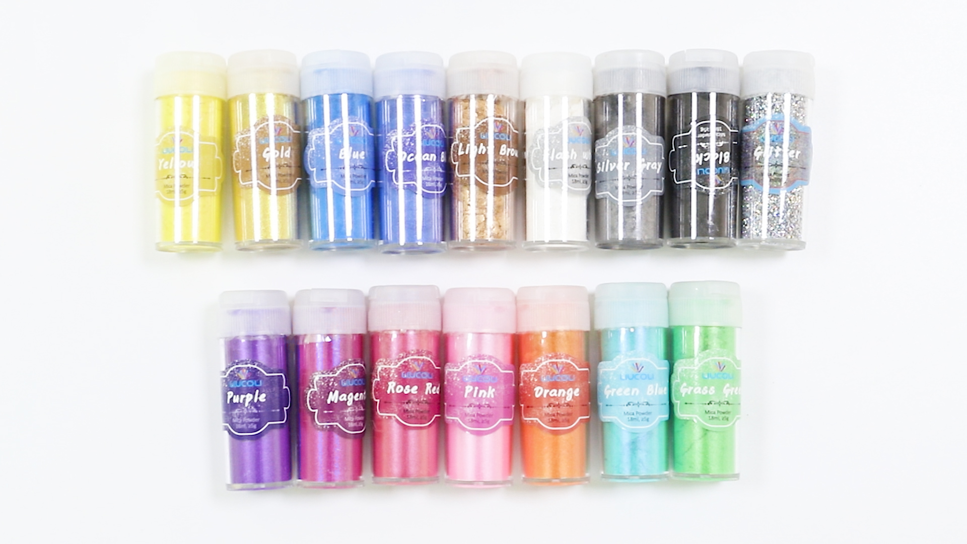 Kit 16 Colorants Résine Époxy Et Bougies - Poudre Mica Naturel 18ml - DIY Déco, Maquillage