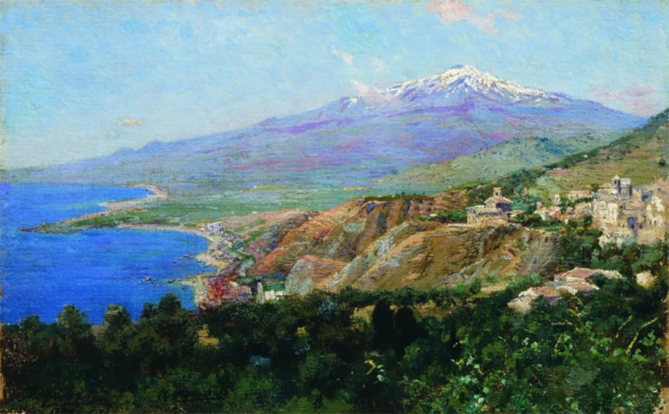 SERENDIPITP Aesthetic Poster Photo Wall Print Retro Picture Taormina by Nikolay Aleksandrovich Yaroshenko Modern Wall Artwork for Home Decor 60x90cm