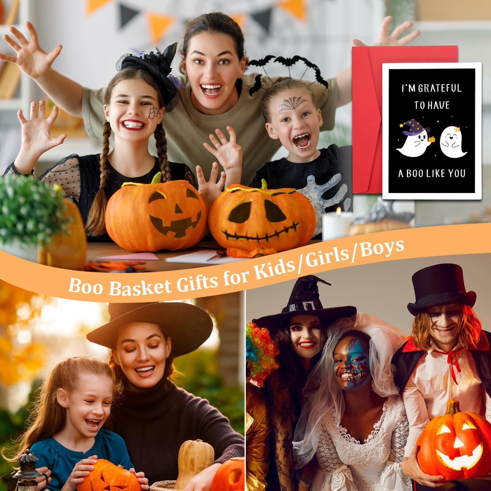 Valentines Card for Him Her Horror Halloween Boo Basket Stuffers for Her Him Adult Women Spooky Basket Stuffers for Boyfriend Girlfriend Couple Boo Gifts for Women Kids Halloween Cards for Couple - Image 4