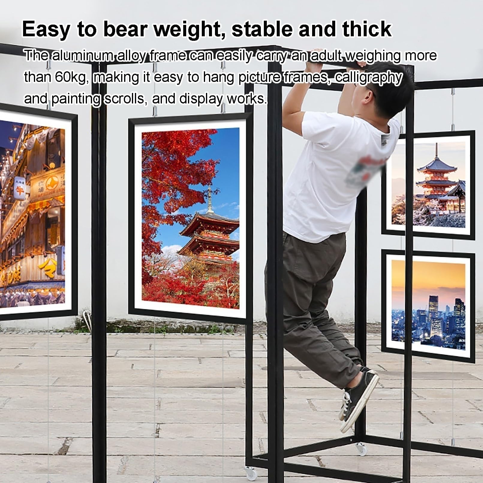SARKEY Expositores Independientes, Colgar Cuadros, Estante De Pintura Publicitaria Plegable, Soporte para Carteles, para Galerías De Arte, Ferias De Artesanía(5pcs,60x150cm/23.6x59in)