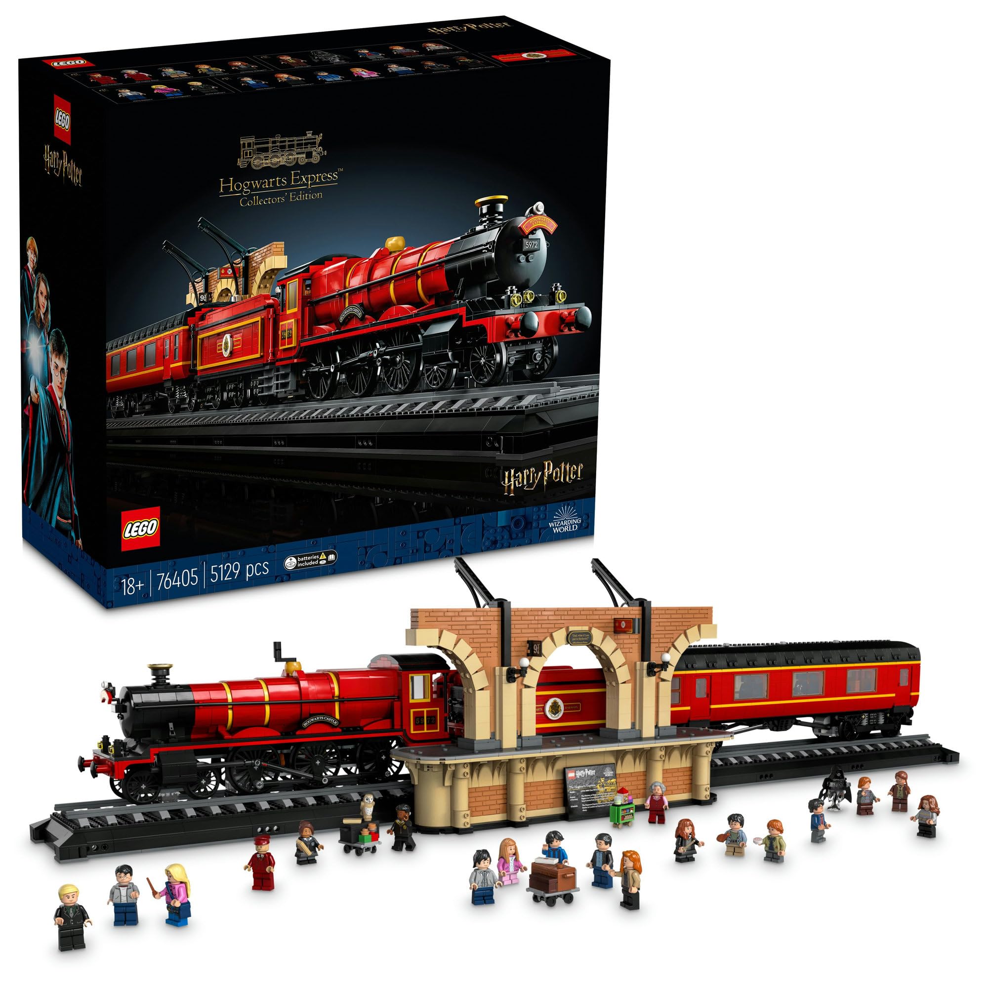 LEGO® Harry Potter™ Hogwarts Express™ – Collectors' Edition 76405 Building Kit; Steam Train Model Includes an Engine, Tender, Passenger Carriage, Platform and Display Track; Toys for Adult Enthusiasts