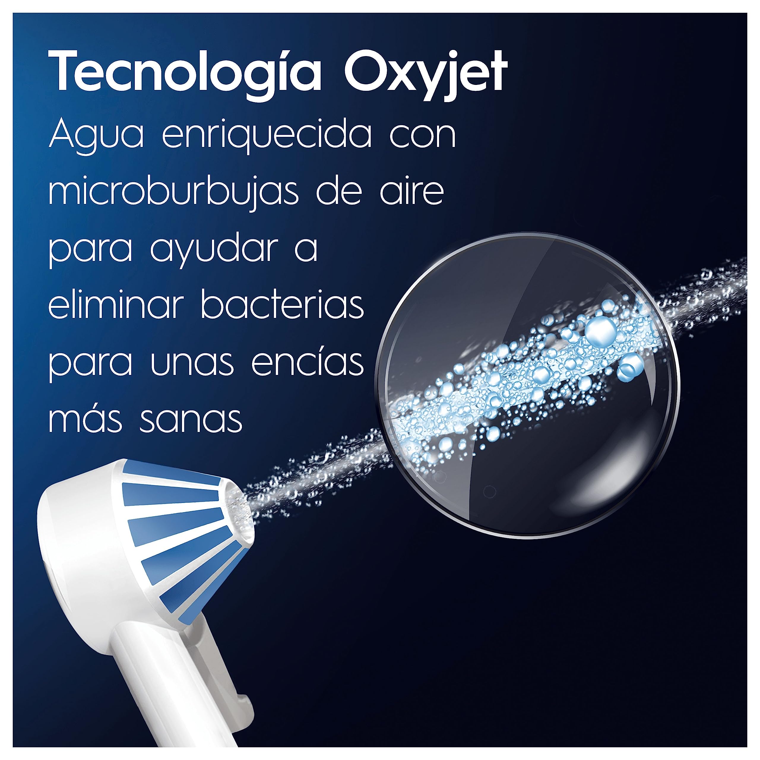 Oral-B Centro de Salud Bucal + Cepillo de Dientes Eléctrico Pro 1, Blanco - Irrigador Dental con 5 Modos de Presión de Agua, 1 Cabezal Oxyjet Y 1 Cabezal Water Jet, Cepillo Dental con 2 Recambios