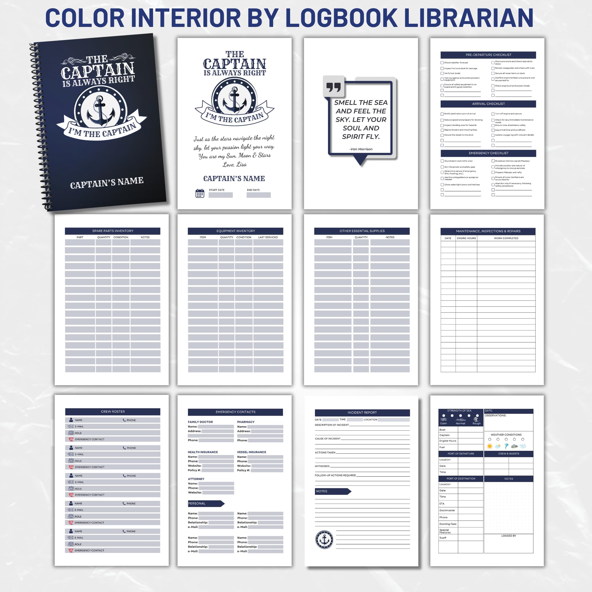 Snapklik.com : Custom Captains Log Book - Personalized Nautical Diary ...