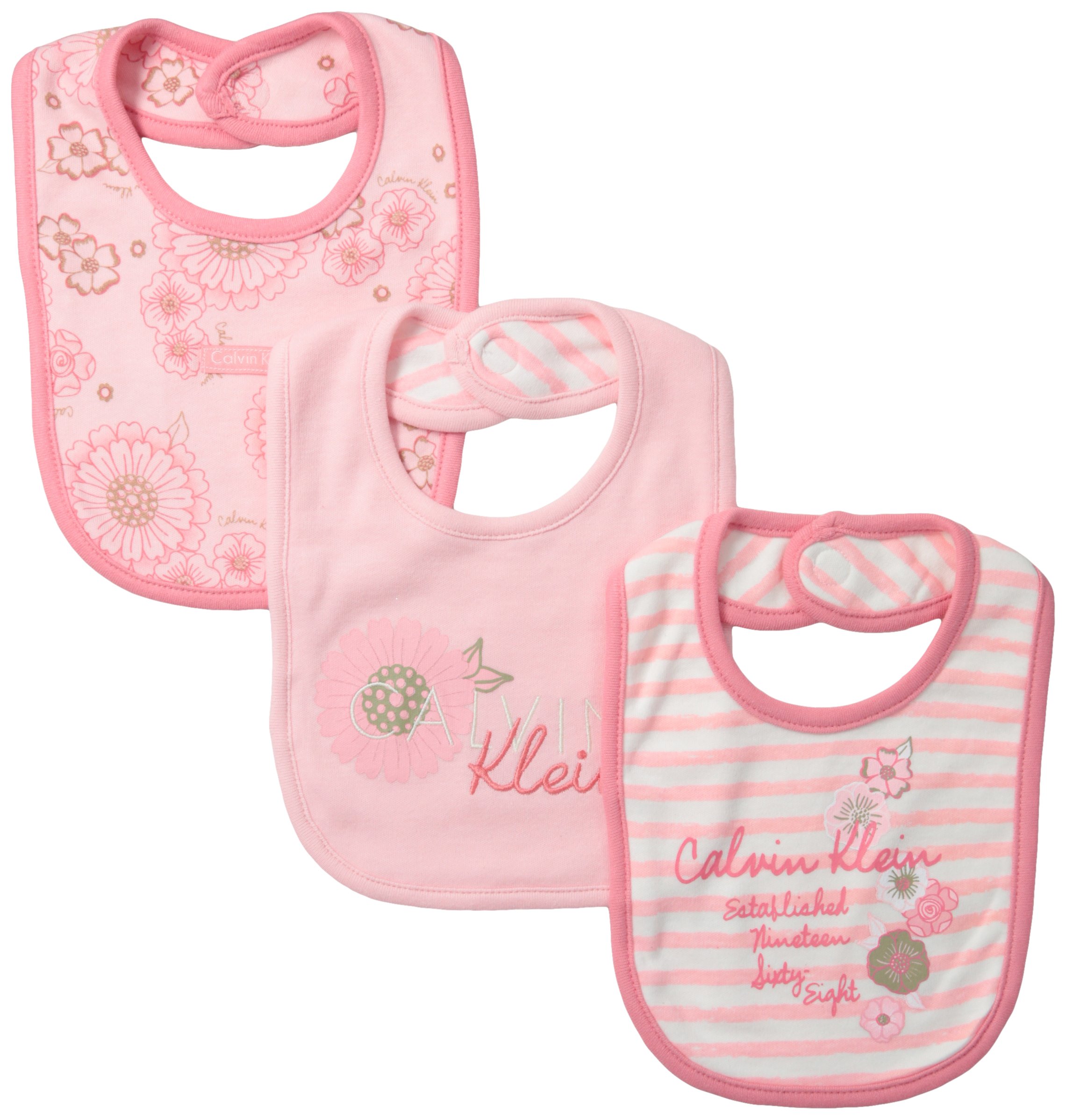 Calvin Klein Baby-Girls Newborn 3 Pa Bibs Light Pink Group