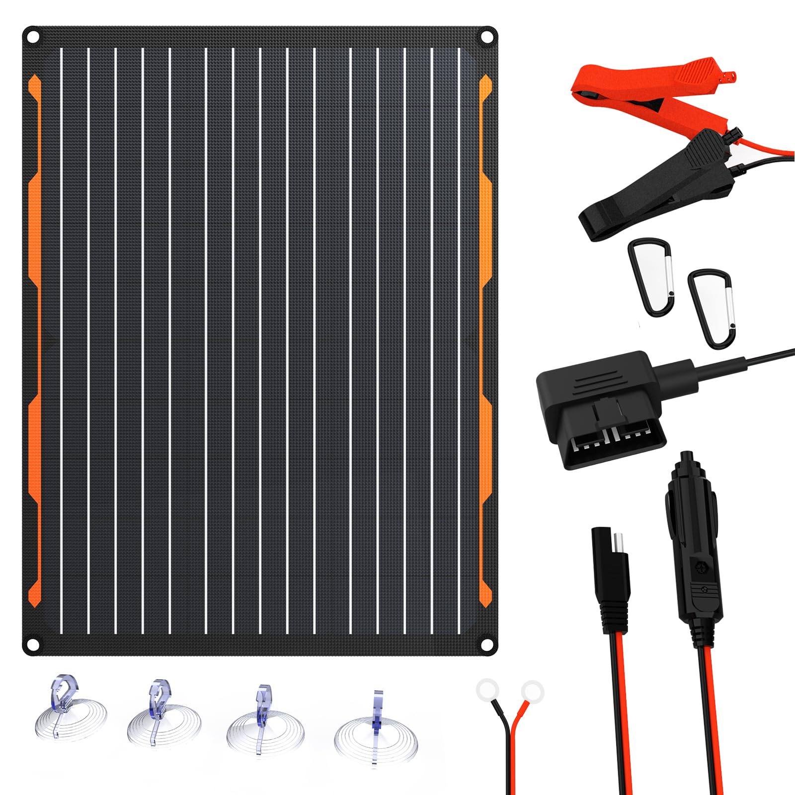 Solar Autobatterie Ladegerät 12V 20W Solarmodul IP67 wasserdichtes Solarpanel tragbares SAE-Anschlusskabel für Auto, Boot, Motorrad, Anhänger,Wohnmobil，RV Marine