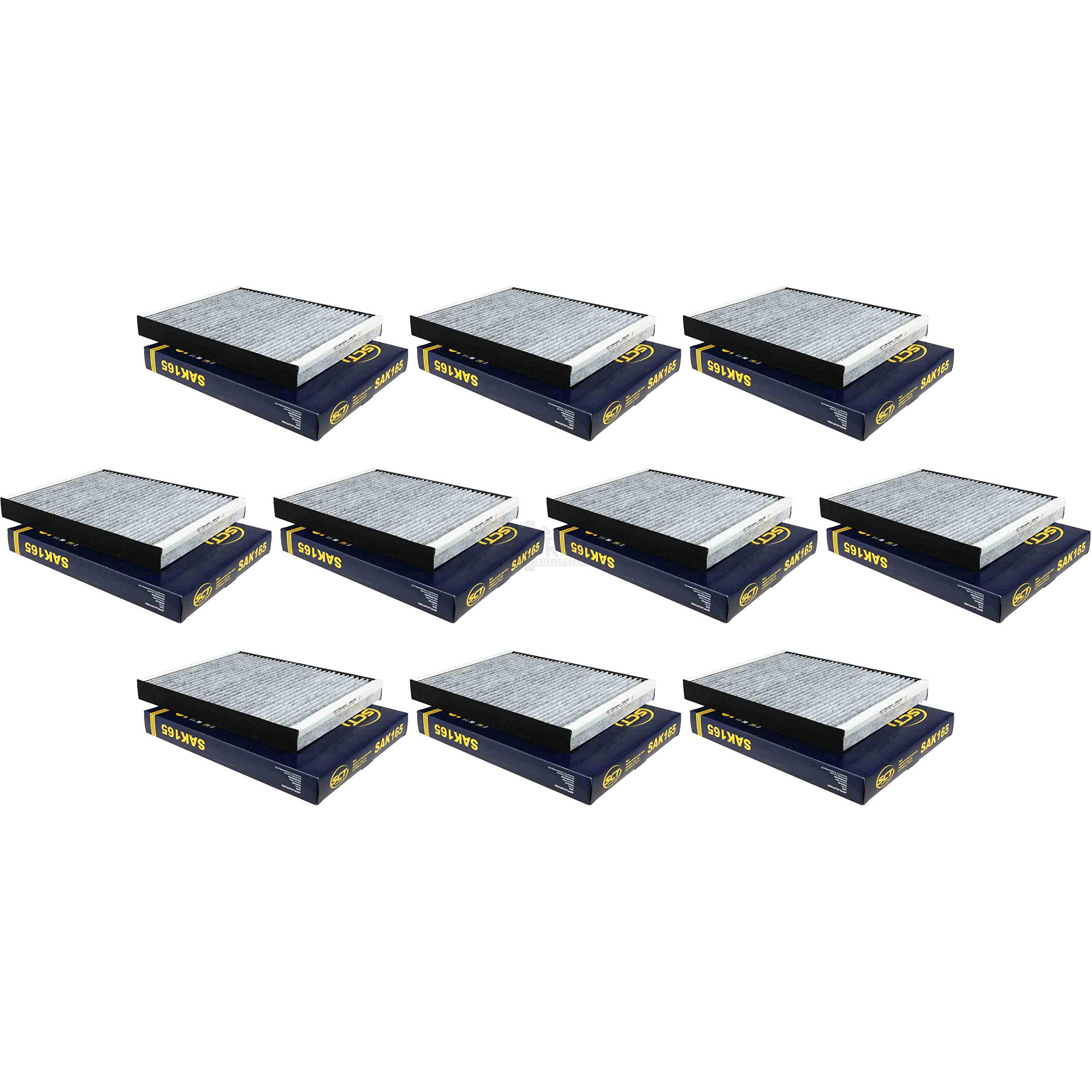 Juego de 10 filtros originales SCT 85507249 SAK 165 para habitáculo de aire