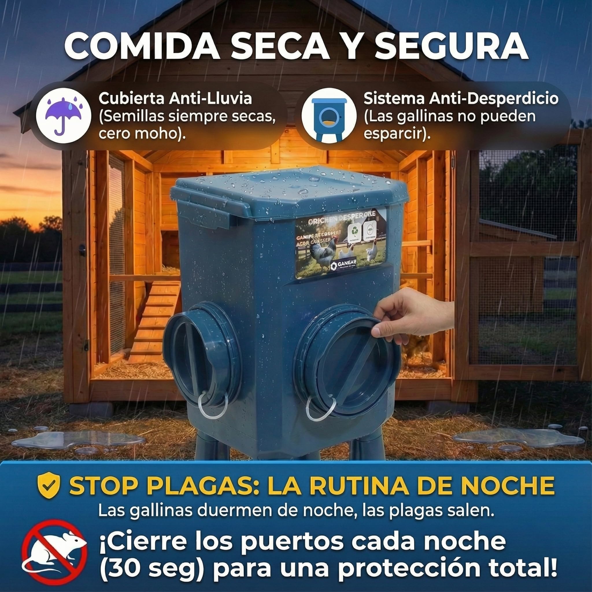 Comedero para pollos (12 kg, 8 kg)