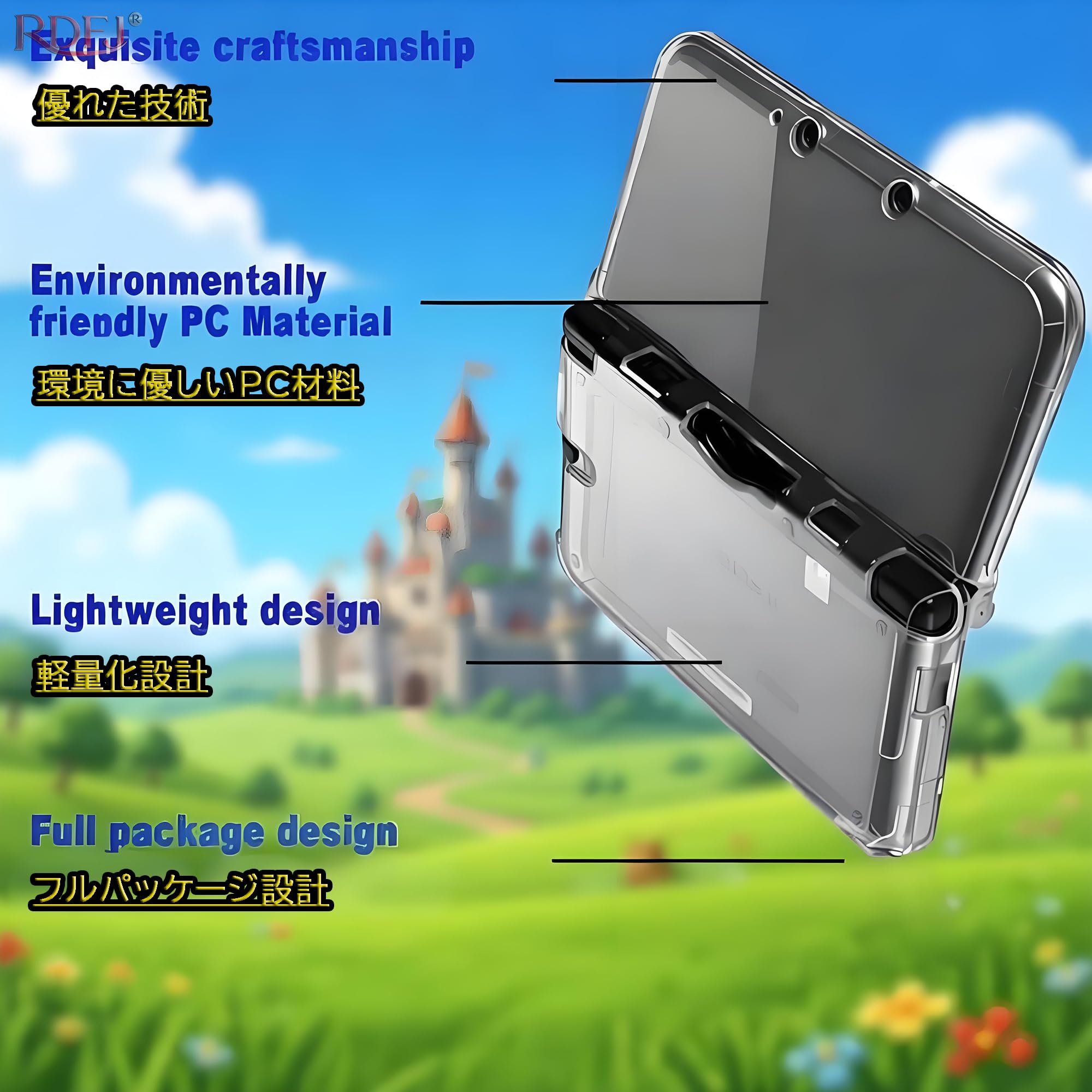Coque de protection rigide transparente anti-rayures pour 3DS XL | Anti-rayures, coque rigide, matériau PC