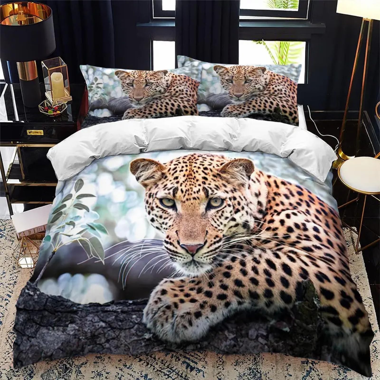 Housse De Couette 160x200 Cm + 2 Taies D'Oreiller 65x65 Cm - Microfibre Douce Imprimé Abstrait - Fermeture Éclair, Lavable Machine