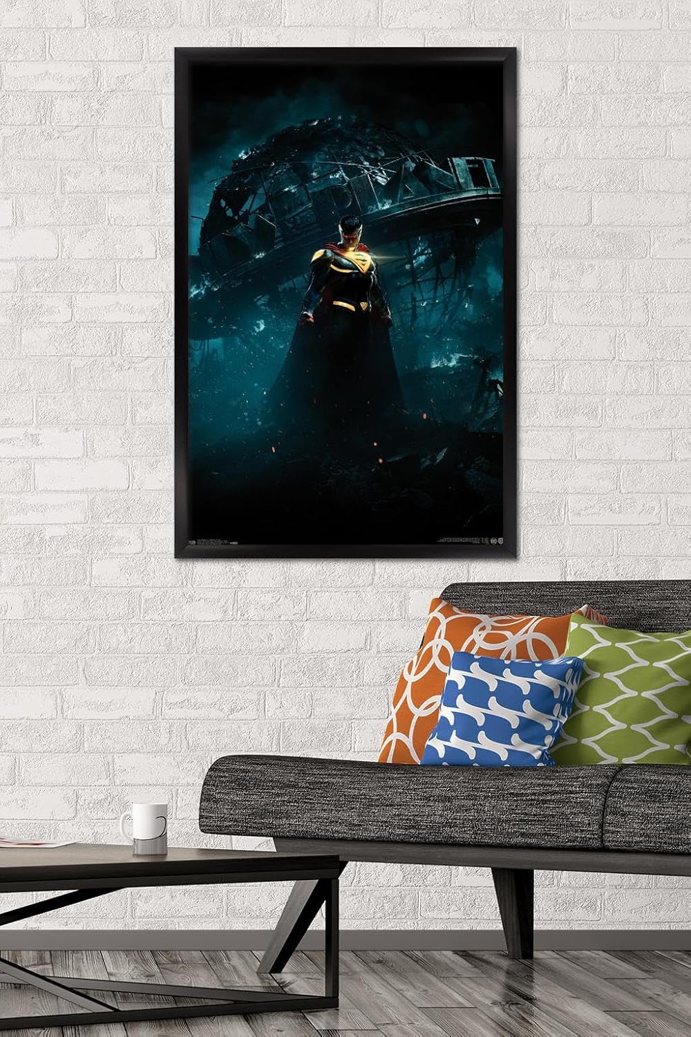 Trends International DC Comics VIdeo Game - Injustice: Gods Among Us 2 - Superman Key Art Wall Poster, 22.375" x 34", Black Framed Version image 2