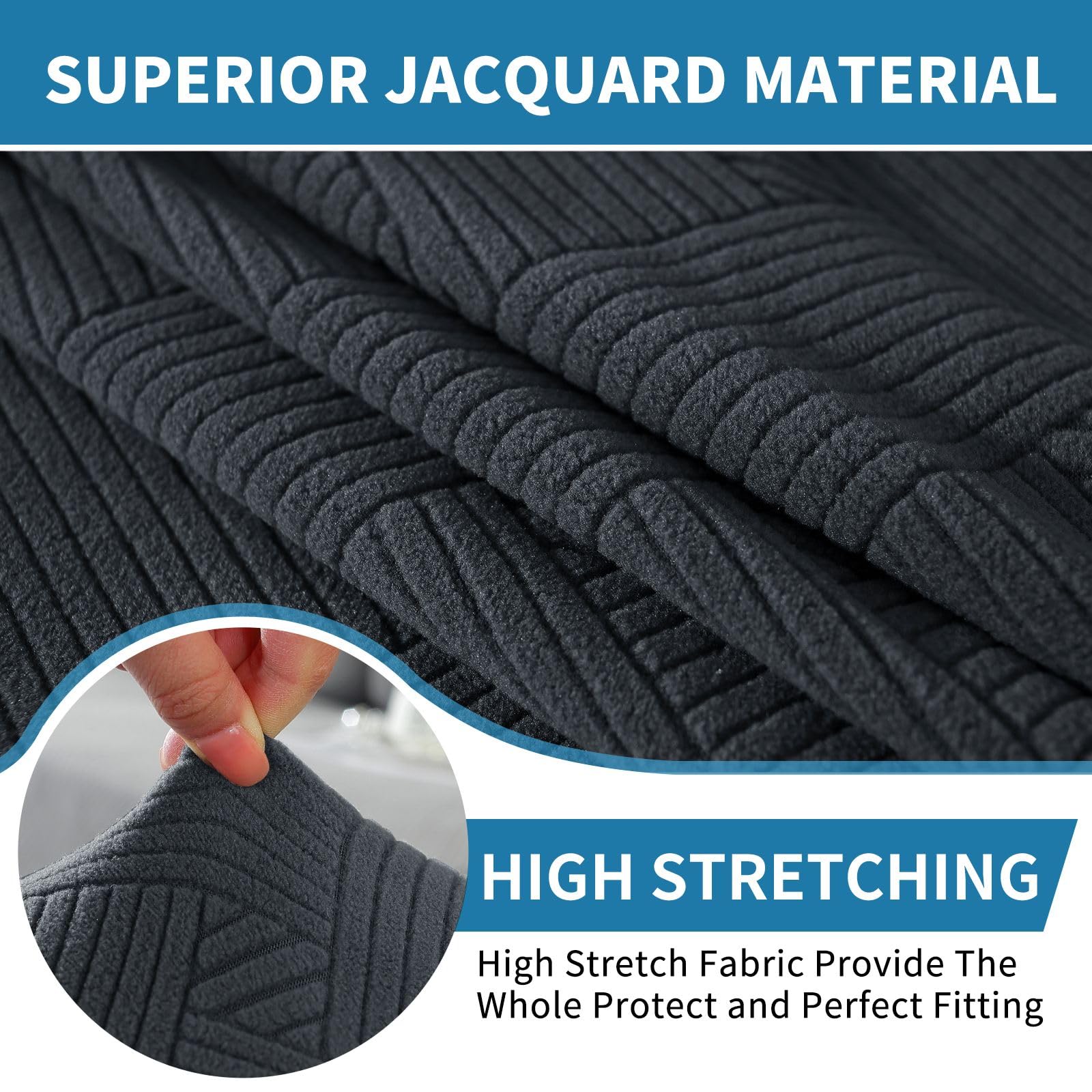Ystyle Sofa Sitzkissenbezug Stretch, Sofa Sitzbezug, Elastischer Kissenbezüge, Sofa Sitzkissen Sofa Überzug Couch Überzug Schonbezug Sofabezug Sofaschoner (Grau, 2 Sitzer)