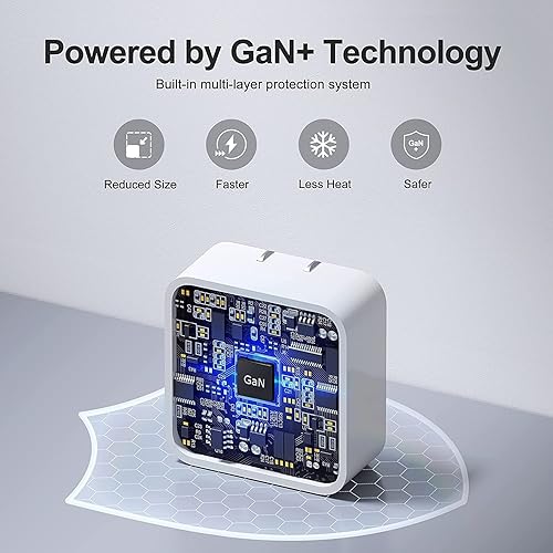 Miniatura 3 de Certificado MFi Cargador rápido iPhone13 14, adaptador de corriente compacto de doble puerto USB-C de 35 W, cargador de pared rápido plegable con 2