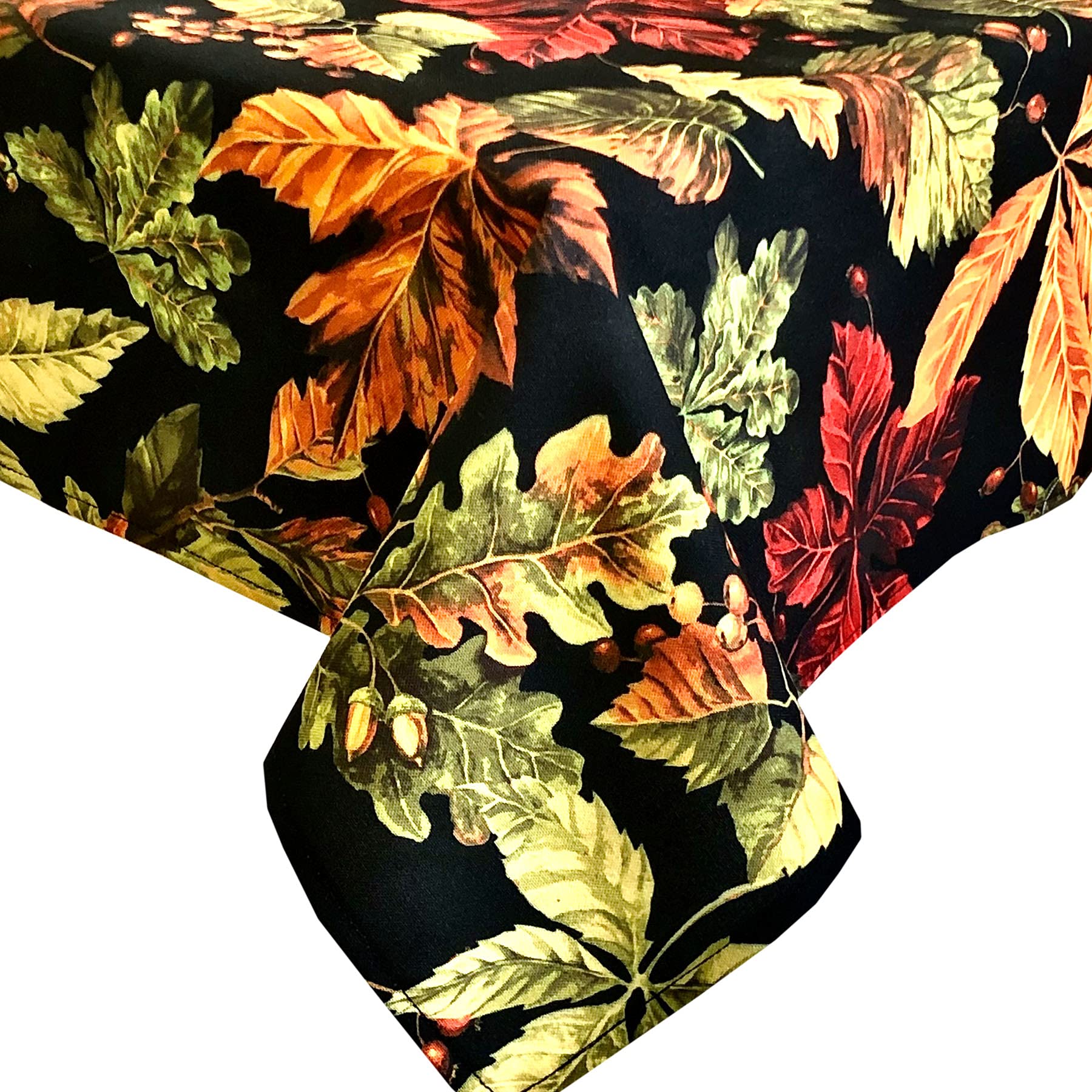 CAIT CHAPMAN HOME COLLECTION Allover - Mantel de tela estampada de fácil cuidado (60 x 120 pulgadas, rectangular, negro)