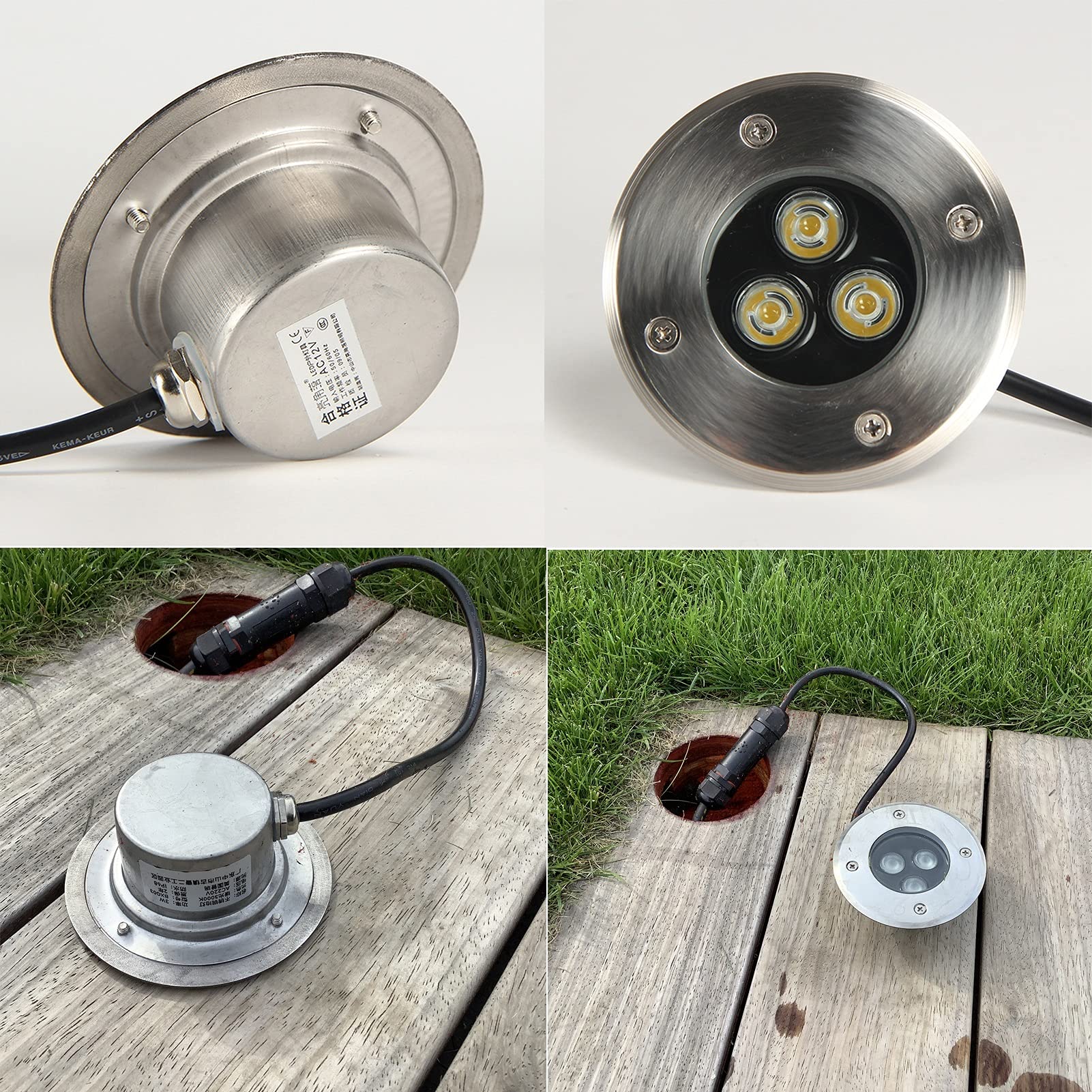 Led Bodeneinbaustrahler 3W IP68 Wasserdicht Schwimmbad-Unterwasserleuchte Warmweiß 110-220V