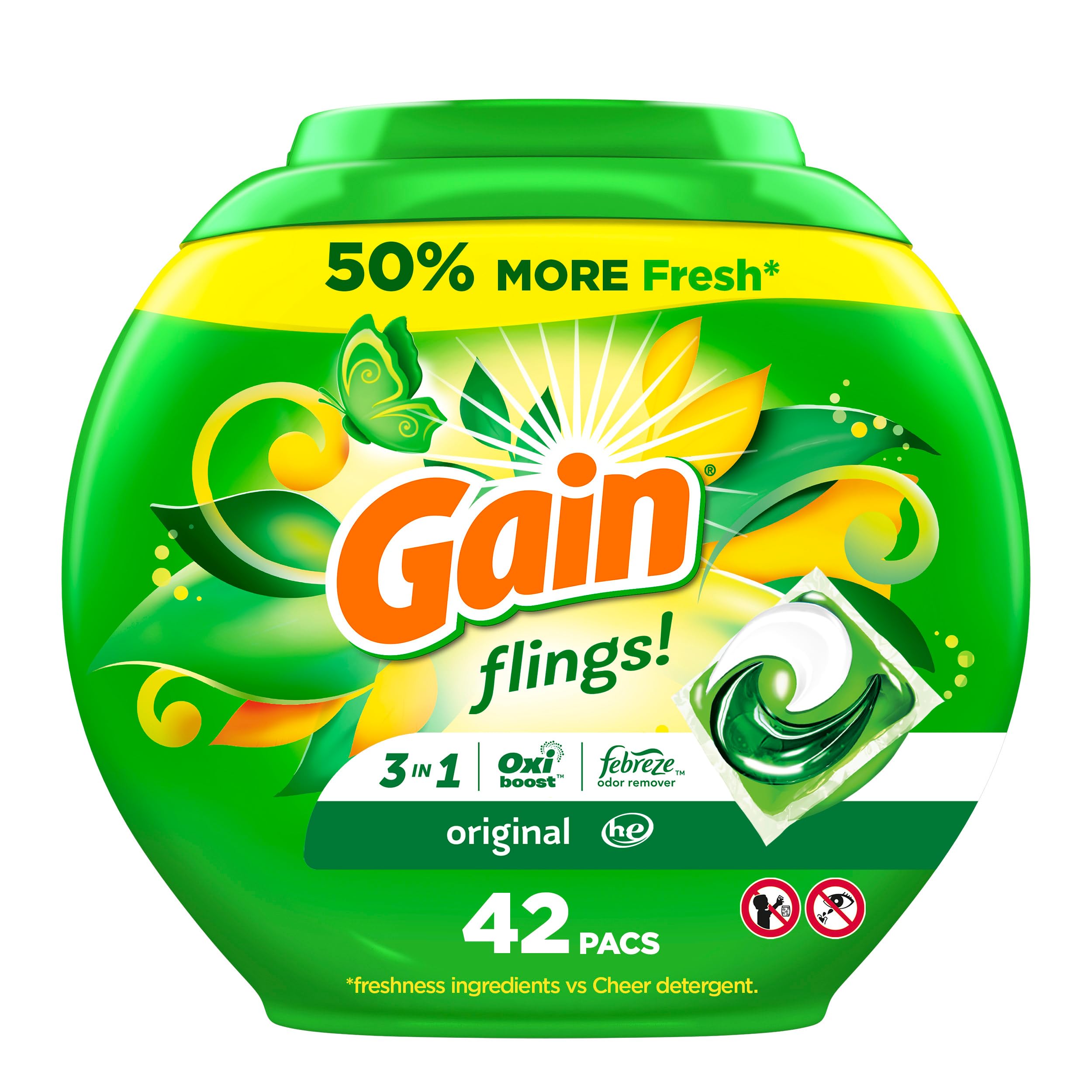 Flings 42ct Original Laundry Detergent Pacs