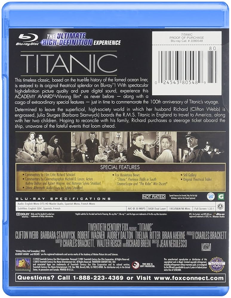 外国映画 Titanic (1953) [Blu-ray] [Import] tf8su2k Amazon.co.jp | Titanic (1953) [Blu-ray] DVD・ブルーレイ