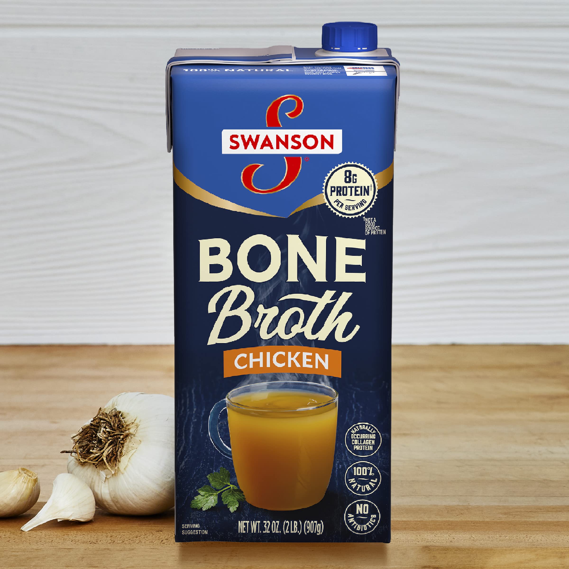 Swanson Chicken Bone Broth, 32 Ounce Resealable Carton