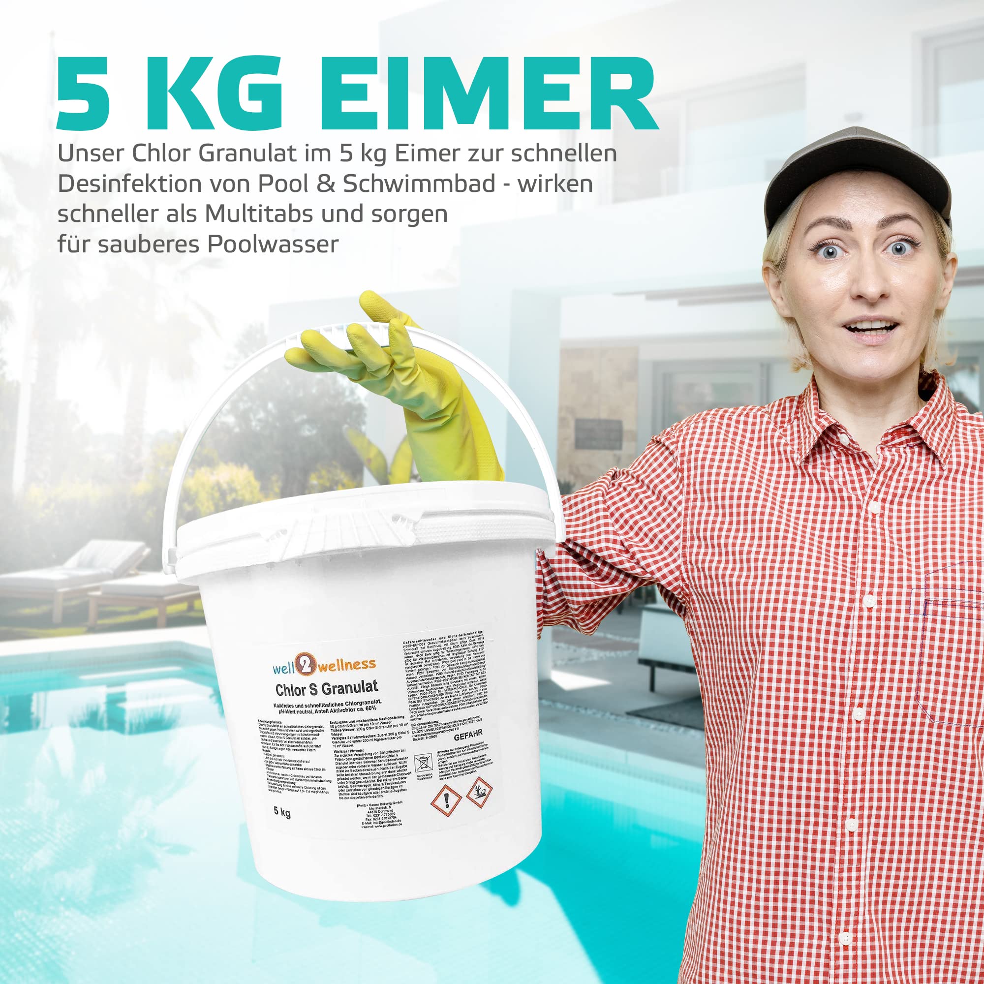 Pool Chlor Granulat schnelllöslich mit 60% Aktivchlor 5,0 kg