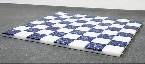 Miniatura 2 de Royal Chess Mall - Tablero de ajedrez de lujo de piedra de mármol sin bordes de 15 '' - Lapislázuli azul y blanco